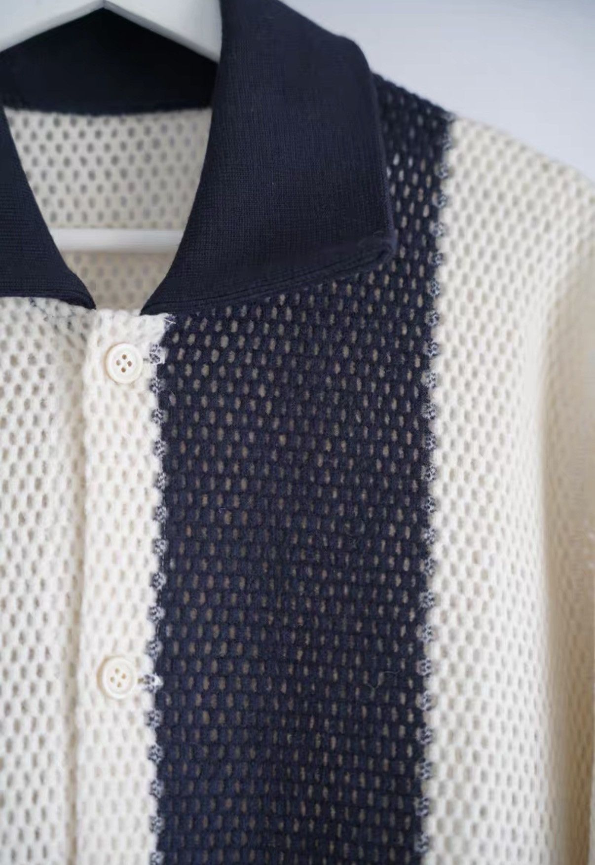 Yohji Yamamoto Yohji Yamamoto 91SS Hand-Knit Cutout Shirt K4 Size US M / EU 48-50 / 2 - 4 Thumbnail