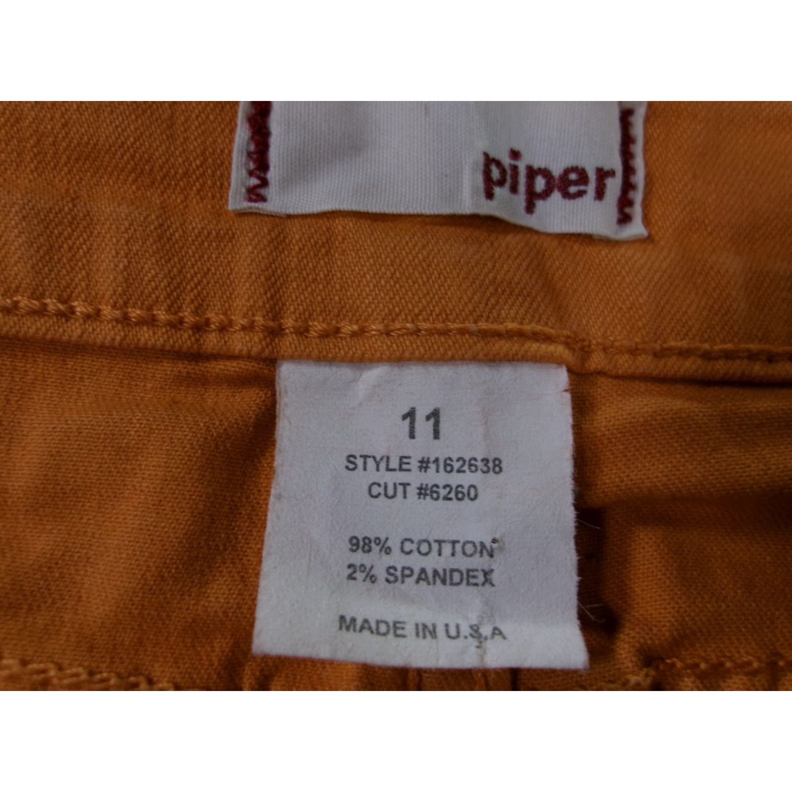 Vintage VINTAGE Piper Denim Skirt Juniors 11 Orange Mini Casual 90s Grunge Womens Size 32" / US 10 / IT 46 - 6 Thumbnail