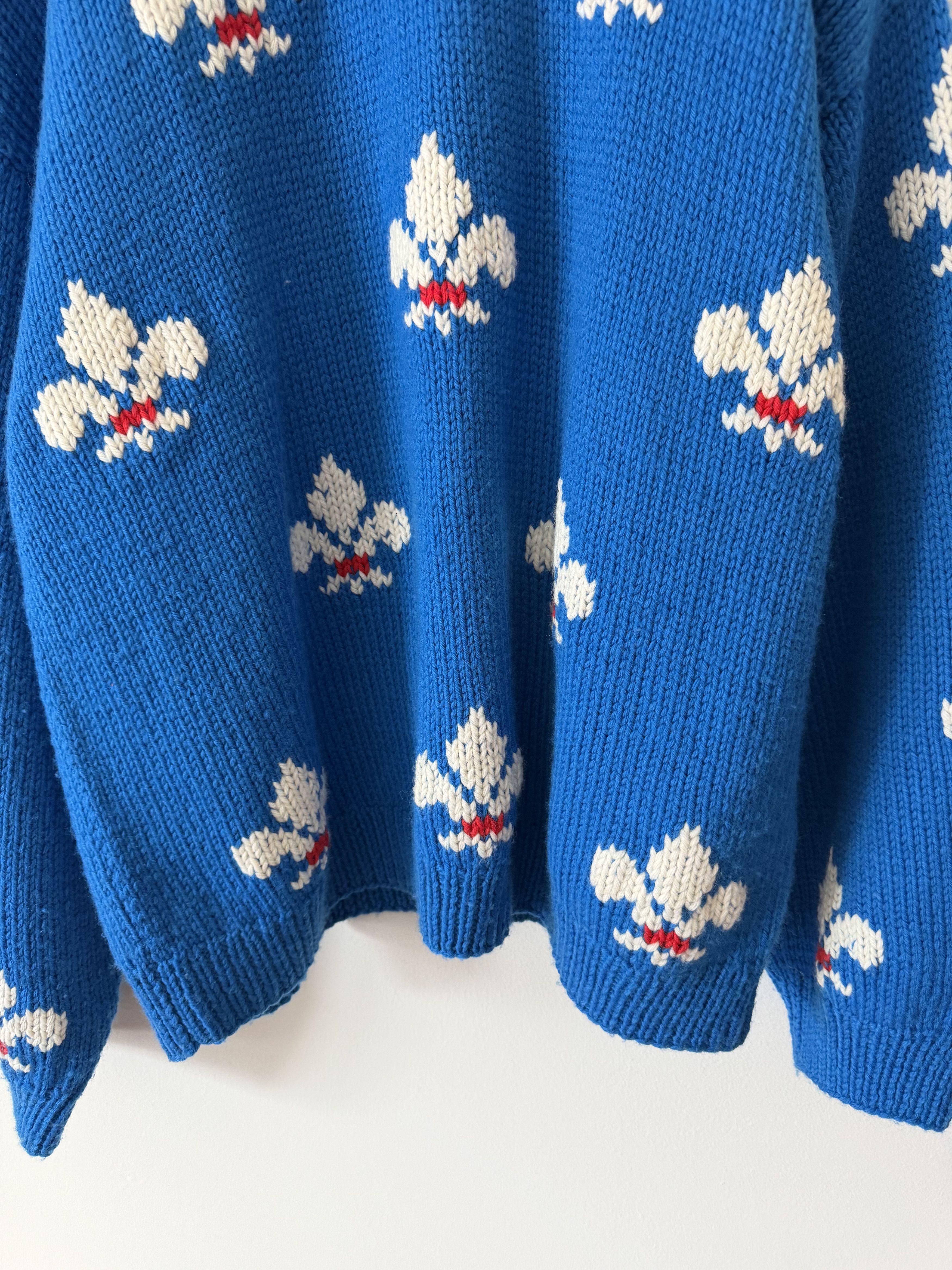 Bode Bode Fleur De Lis Knit Hoodie in Blue Size US XL / EU 56 / 4 - 3 Thumbnail