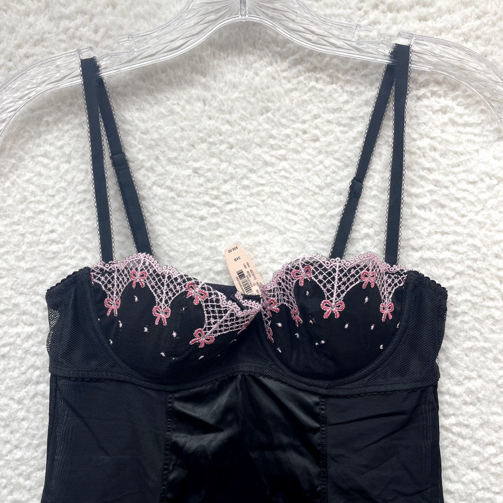 Victoria's Secret VINTAGE Victoria's Secret Slip Dress Black Floral Garter S Small 34B Womens NWT 90s Size S / US 4 / IT 40 - 3 Thumbnail