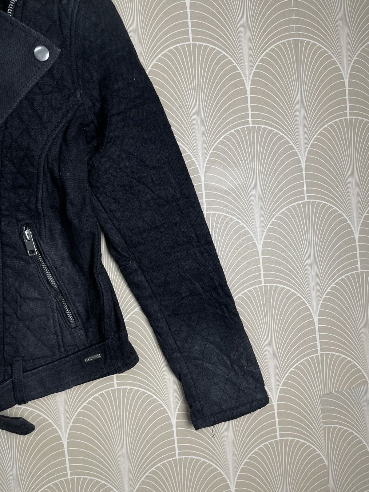 Diesel VINTAGE DIESEL QUILTED DOUBLE COLLAR BIKER JACKET Size US XS / EU 42 / 0 - 6 Thumbnail