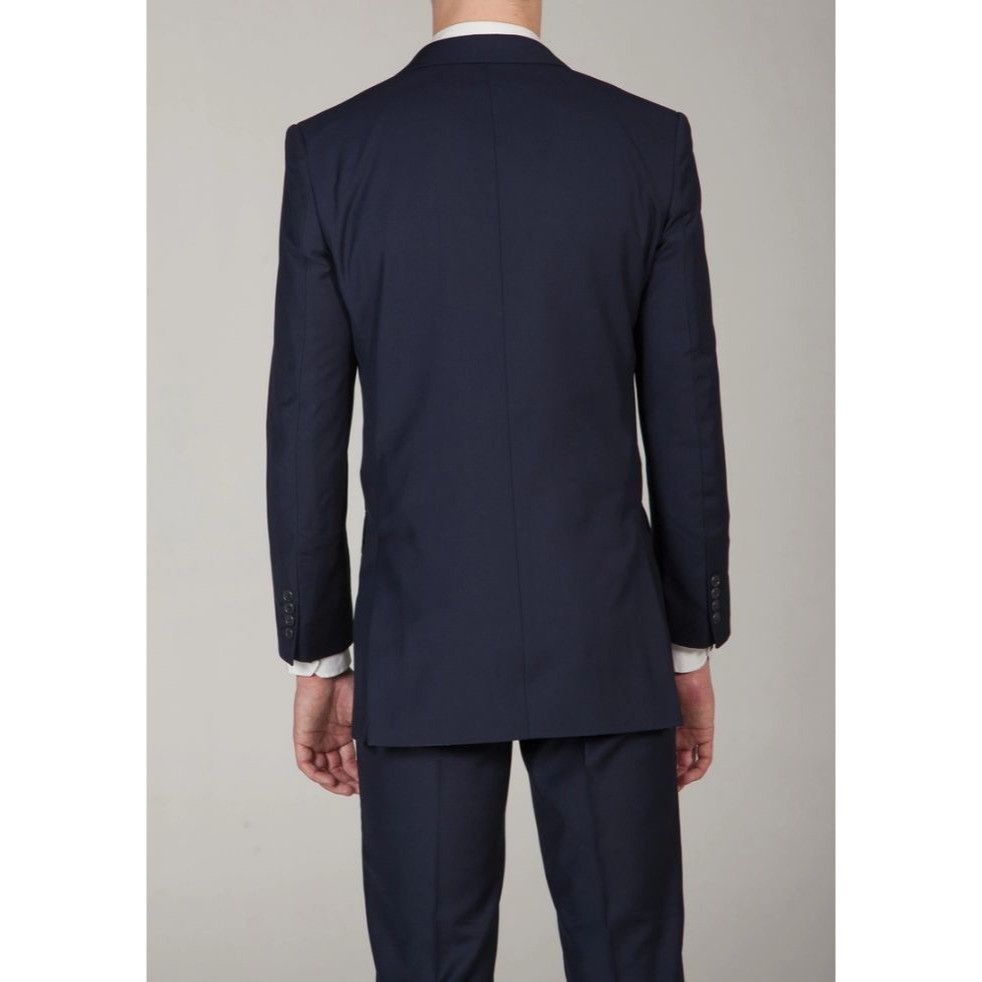 Other Mens Navy Blue Classic 2-Button Suit Polyester & Rayon Unhem Size 42R - 4 Thumbnail