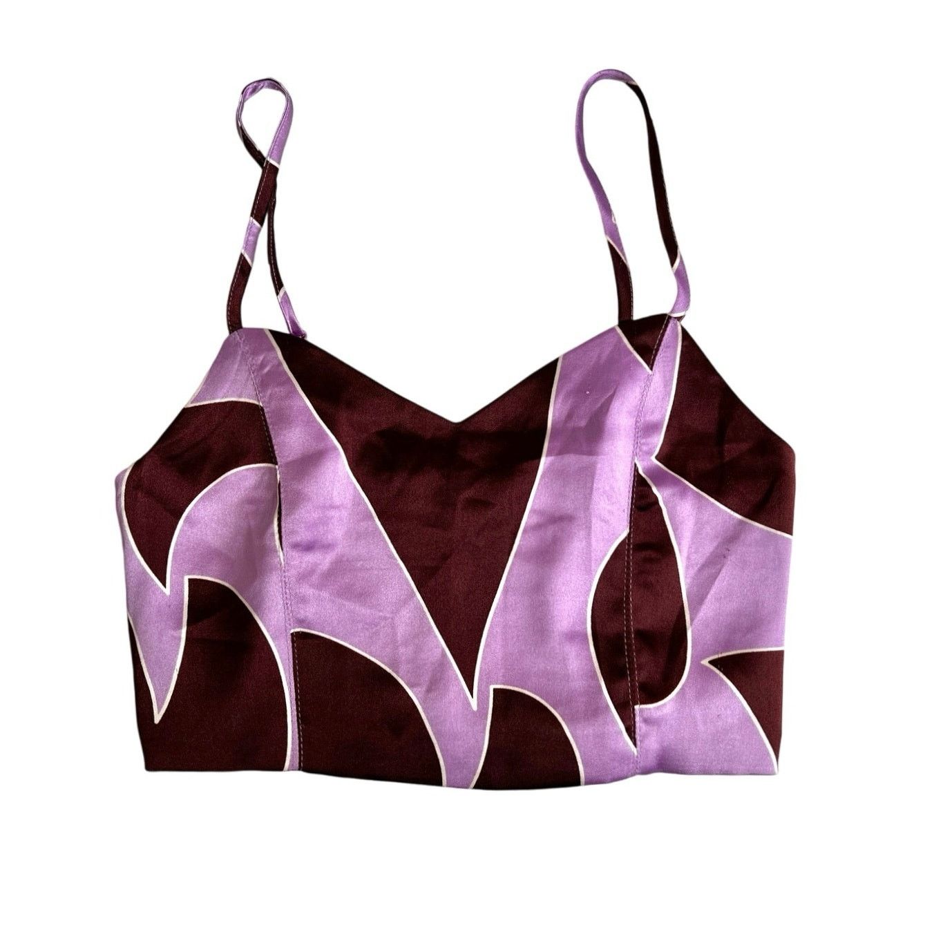 House of Harlow House of Harlow 1960 Satin Printed Cropped Camisole Top XS Size XS / US 0-2 / IT 36-38 - 1 Thumbnail