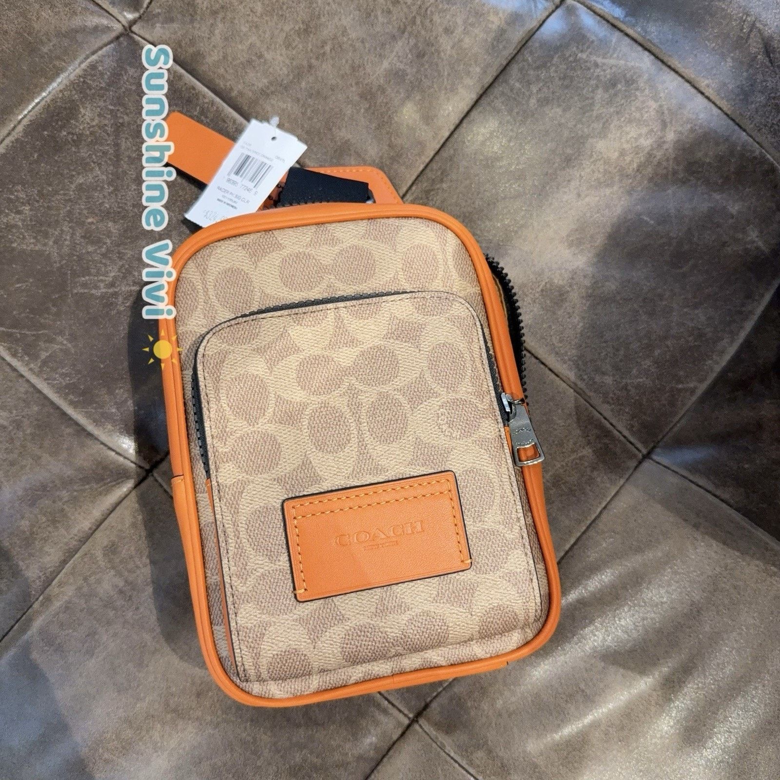 Coach NWT Coach Racer Sling Pack In Colorblock CAJ38 Spice Orange Size ONE SIZE - 1 Thumbnail
