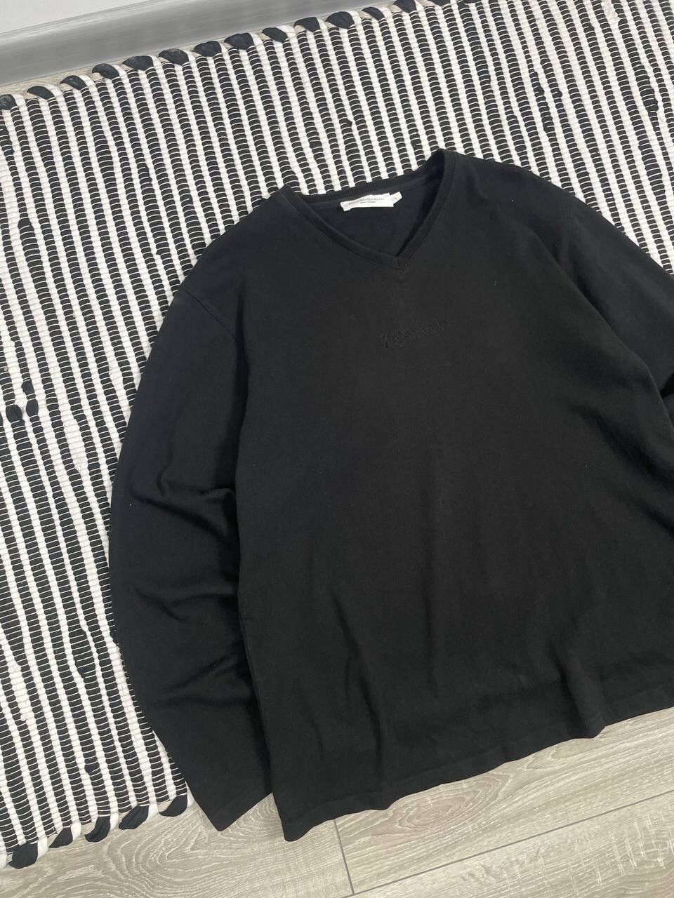 Yves Saint Laurent Vintage Yves Saint Laurent Logo V Neck Long Sleeve Shirt Y2K Size US L / EU 52-54 / 3 - 2 Thumbnail