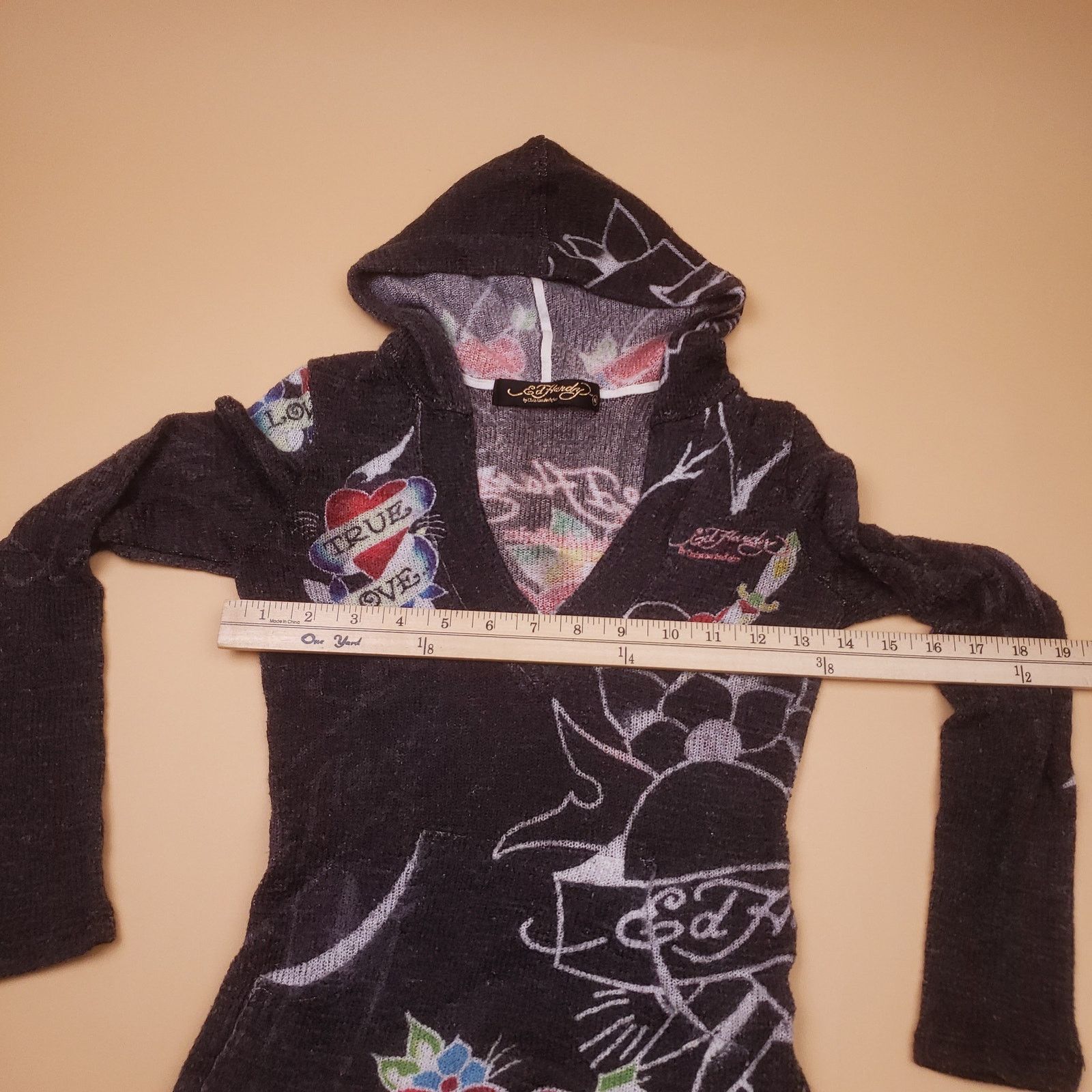 Ed Hardy Vtg Ed Hardy fitted pullover v-neck mini dress PETITE Size XS / US 0-2 / IT 36-38 - 12 Thumbnail