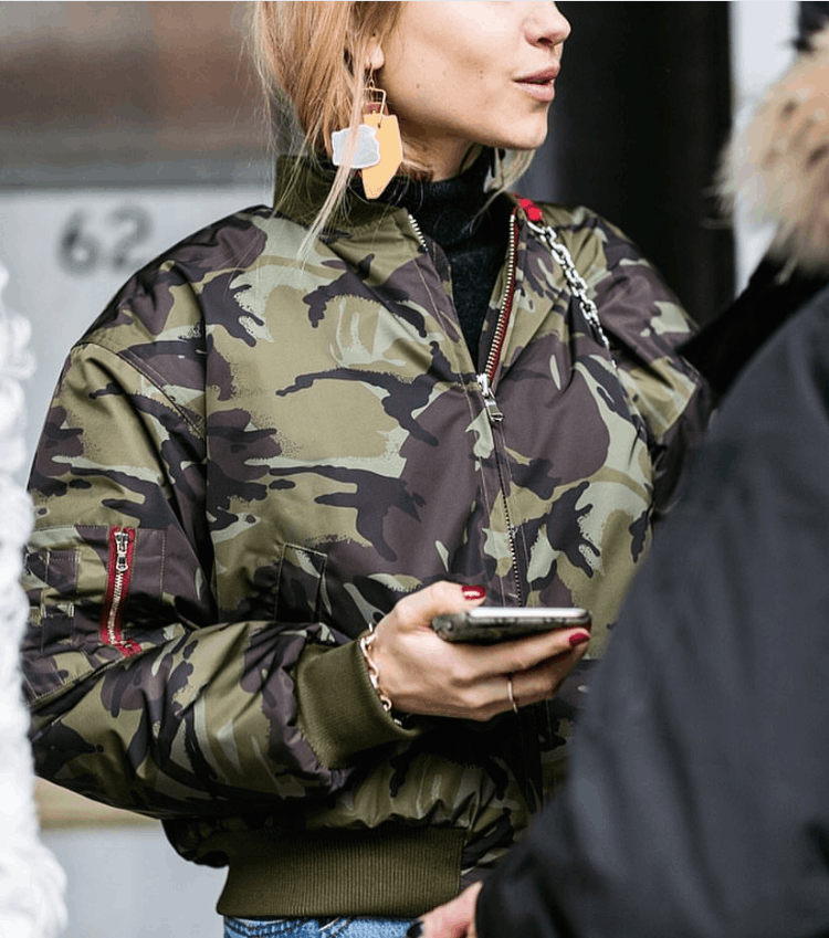 Ganni GANNI Camo Camouflage Womens Bomber Jacket Size S / US 4 / IT 40 - 2 Thumbnail