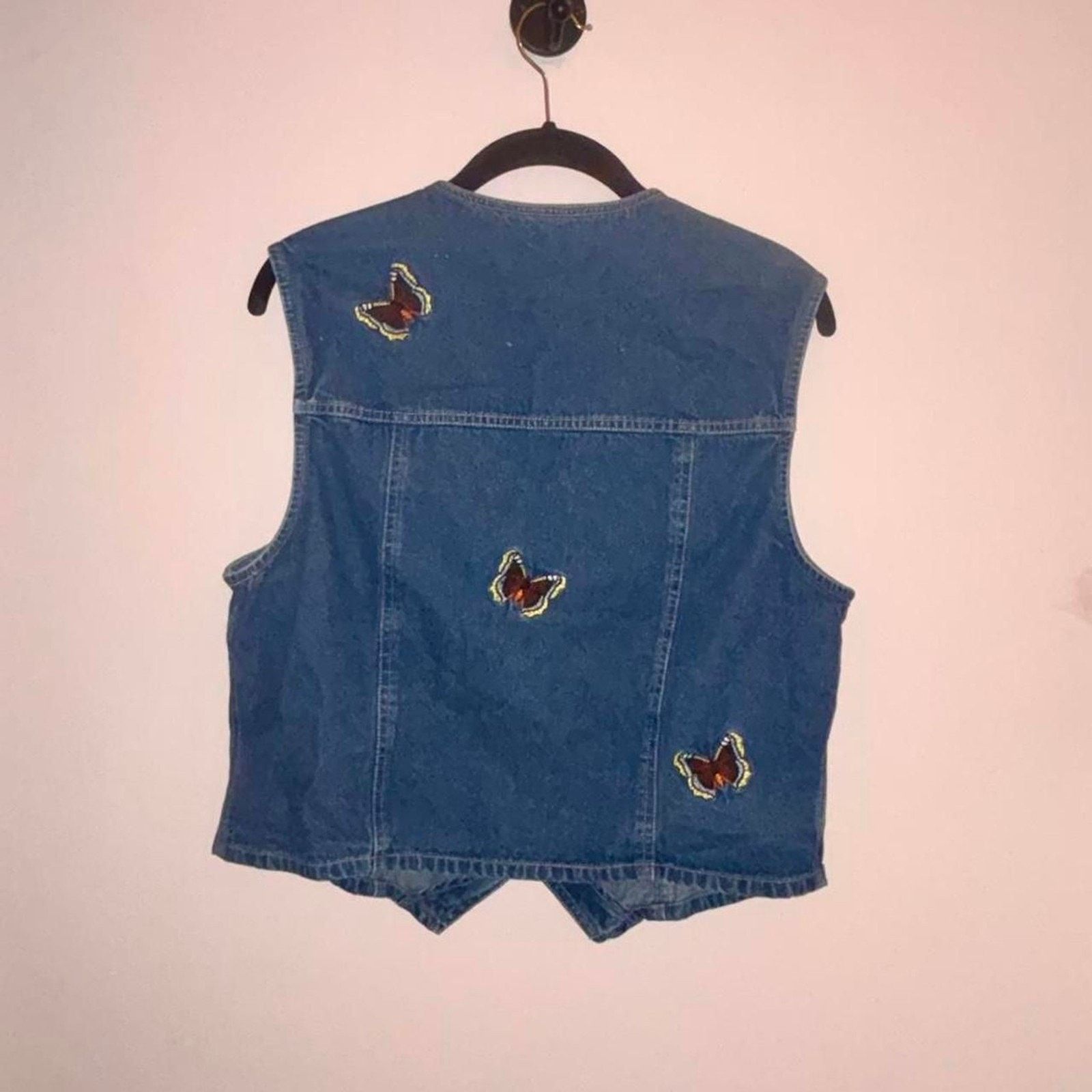 Anthropologie Unbranded Women's Blue and Navy Butterfly Vest Size L / US 10 / IT 46 - 5 Thumbnail