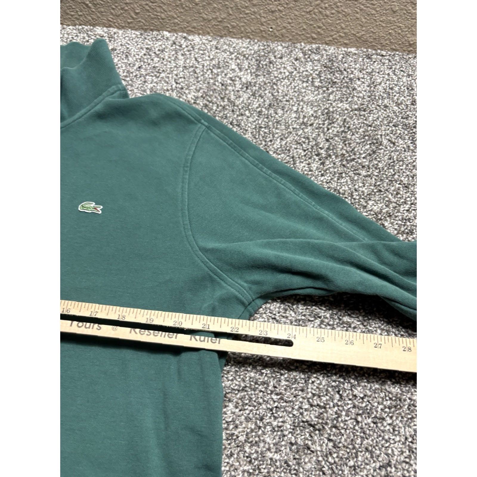 Lacoste Lacoste 1/4 Zip Sweater Mens Large Green Mock Neck Cotton Croc Pullover Size US L / EU 52-54 / 3 - 5 Thumbnail
