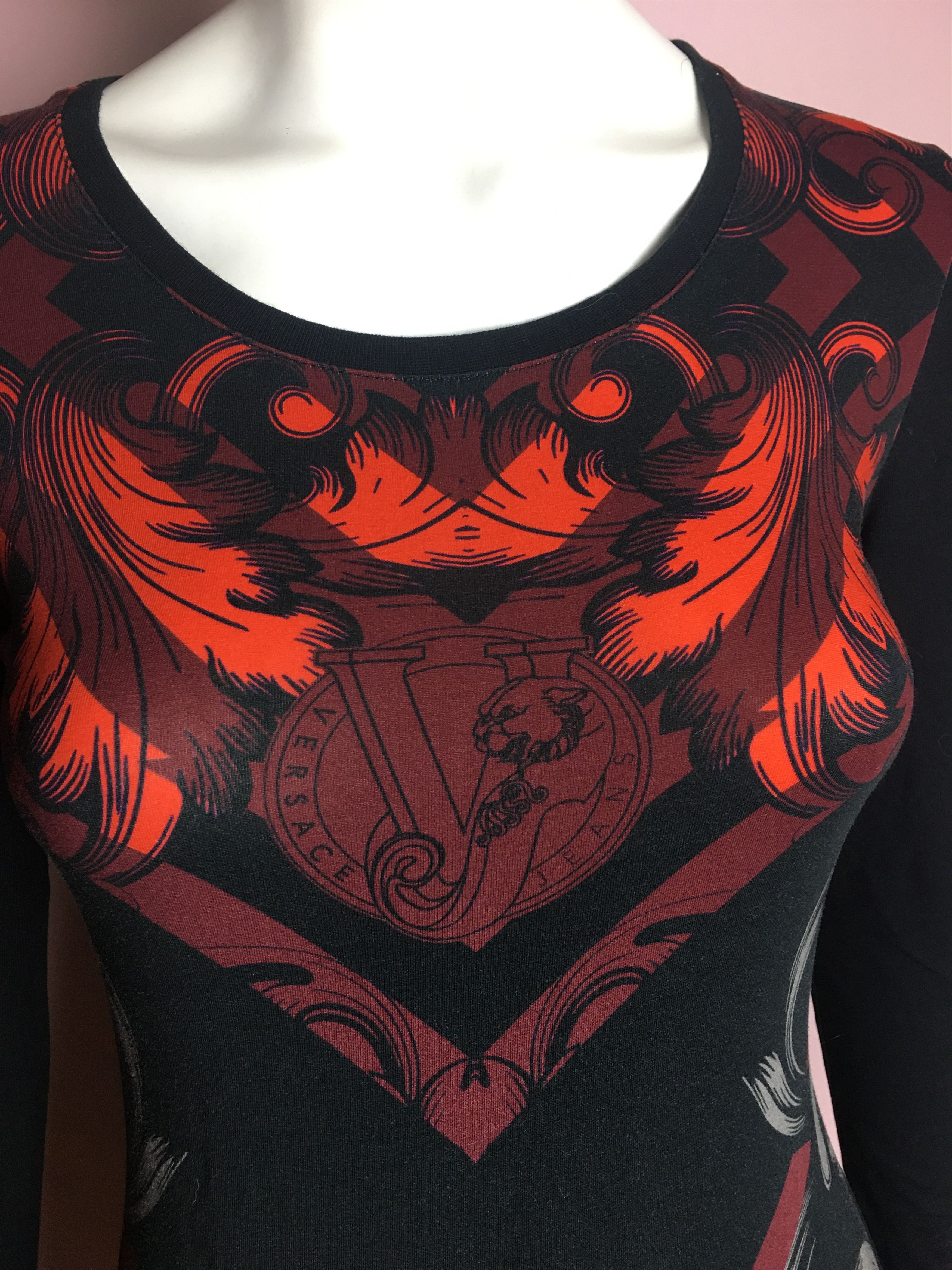 Versace Versace Jeans Couture Baroque Logo Black Mini Dress Size S / US 4 / IT 40 - 8 Thumbnail