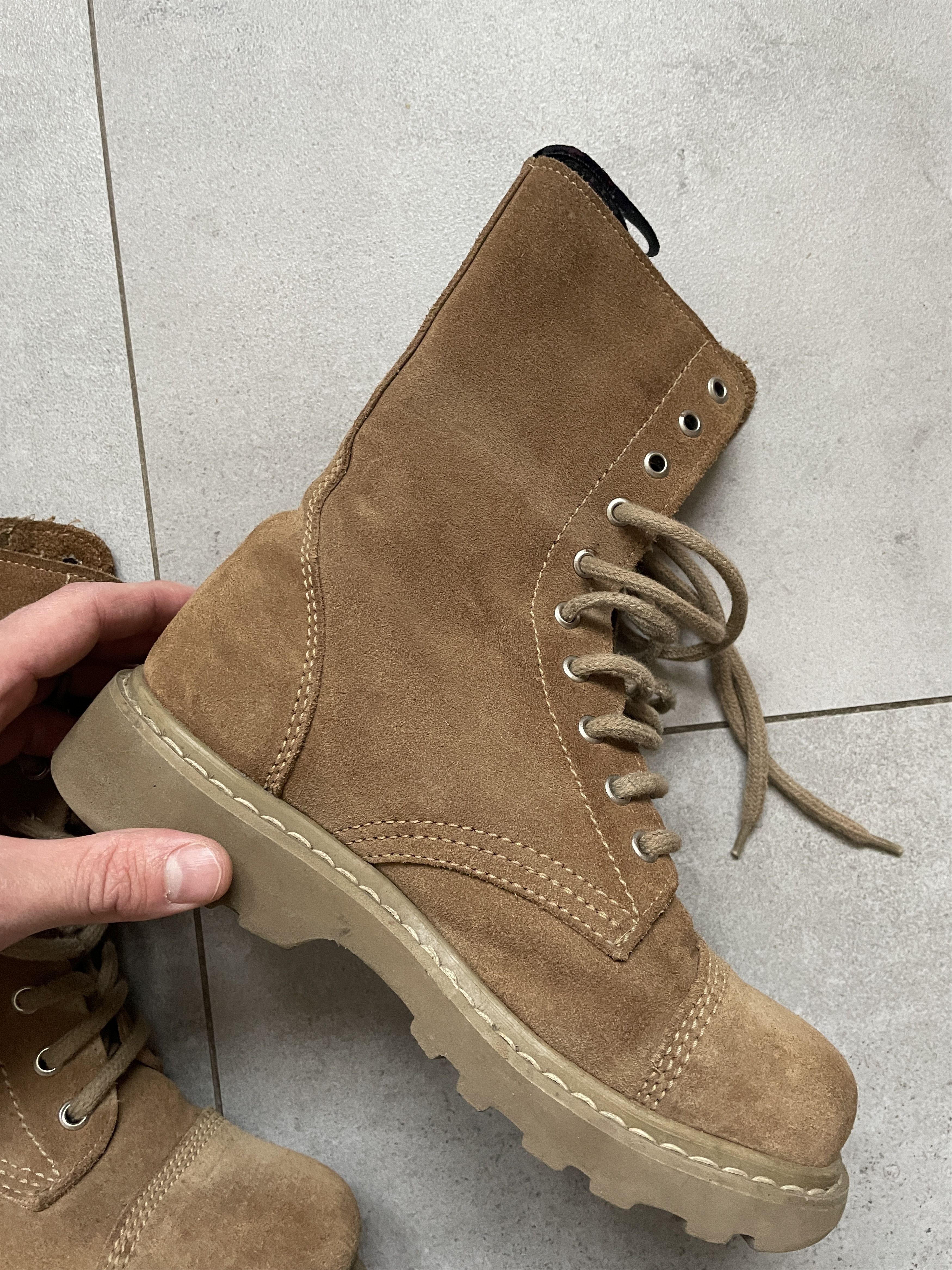 Balenciaga BALENCIAGA STRIKE TYPE BEIGE BROWN COMBAT BOOTS Size US 7 / IT 37 - 10 Thumbnail