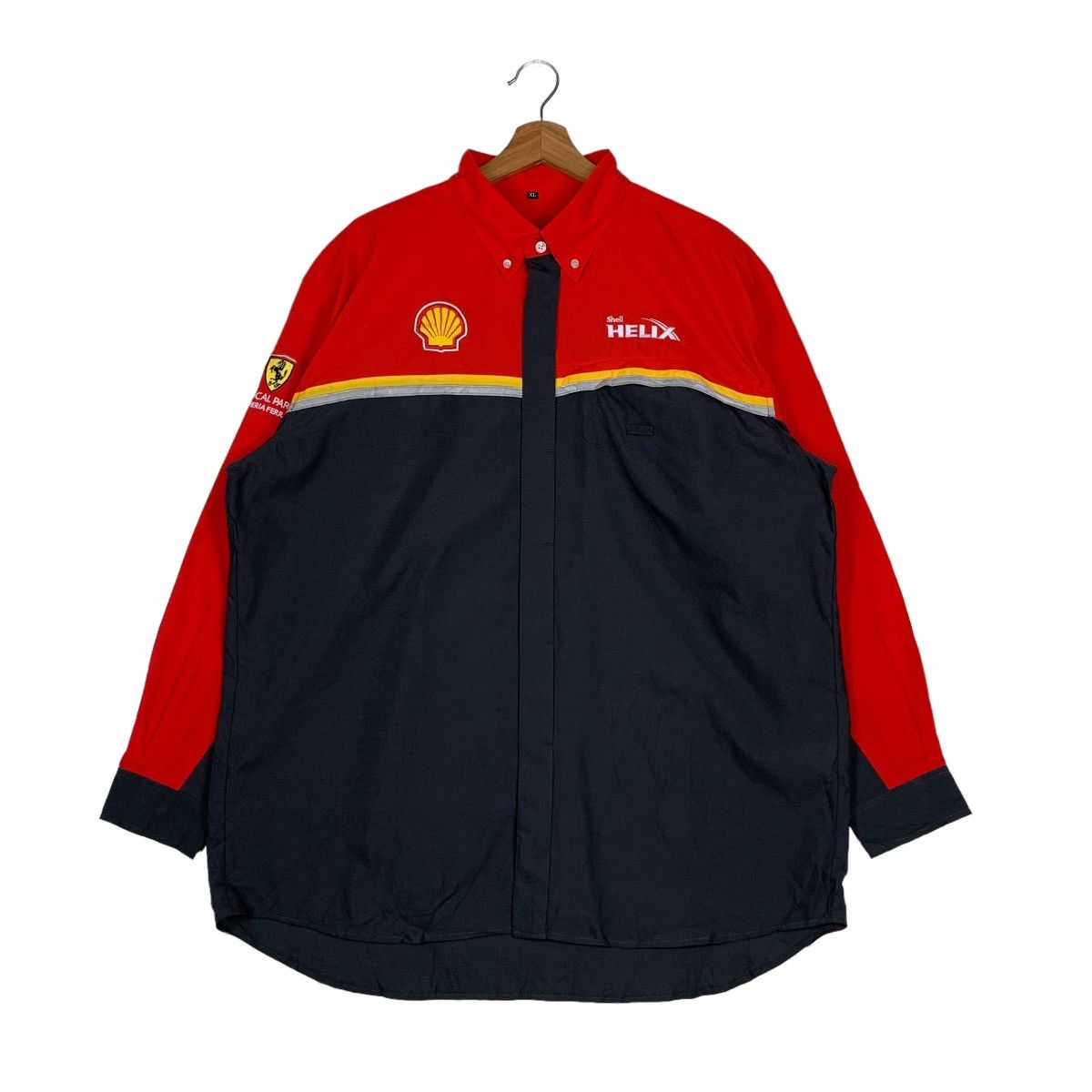 Other SHELL HELIX EMBROIDERY LOGO BUTTON UP SHIRT #0193-C10 Size US XL / EU 56 / 4 - 1 Thumbnail