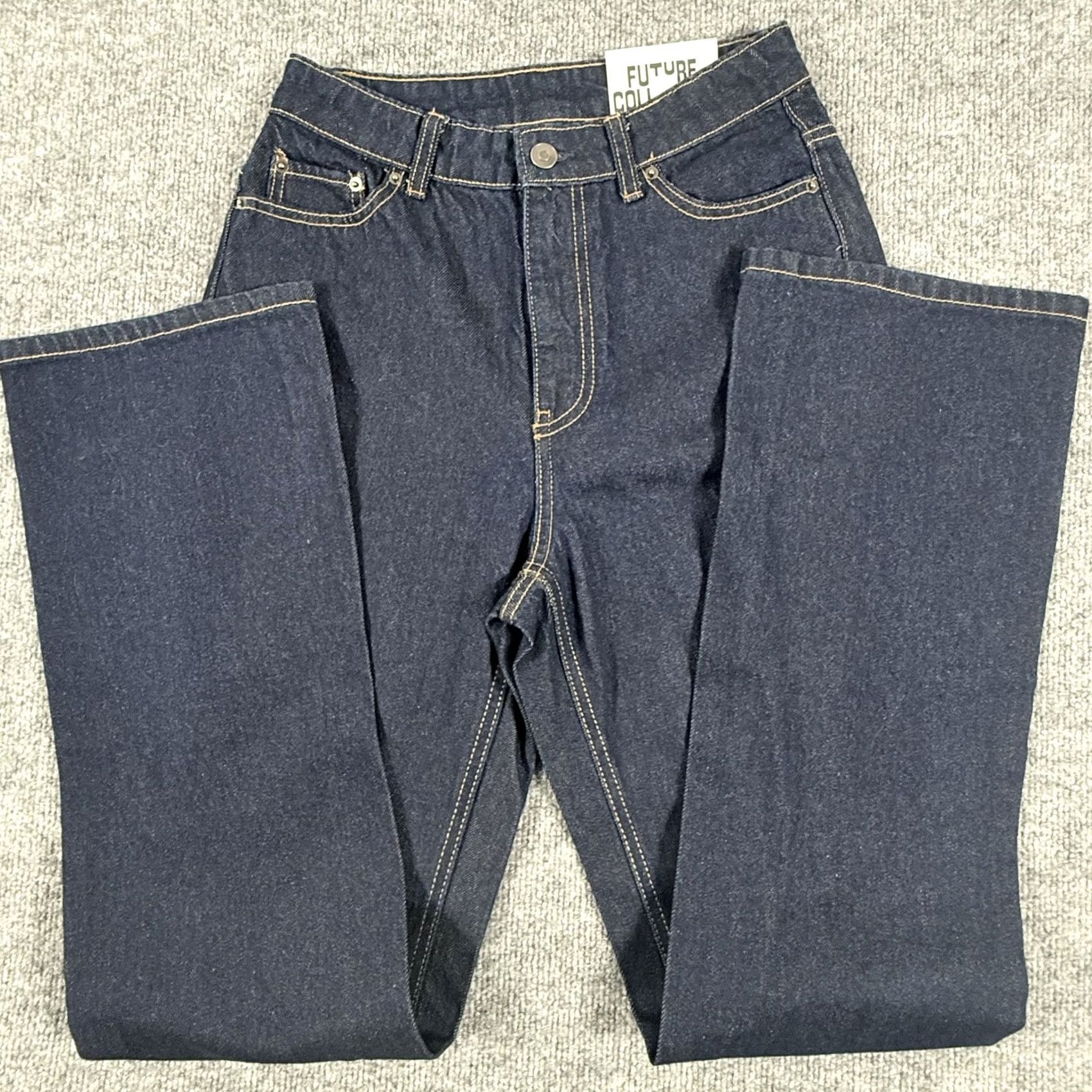 Vintage Future Collective Jeans Womens 2 Dark Wash Flare High Rise Denim Reese Blutstein Size 26" / US 2 / IT 38 - 3 Thumbnail