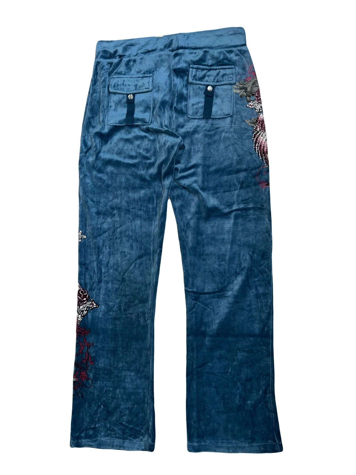 Ed Hardy Vintage Y2K cross and rose velvet pants 🥀➕ Size 26" / US 2 / IT 38 - 6 Thumbnail
