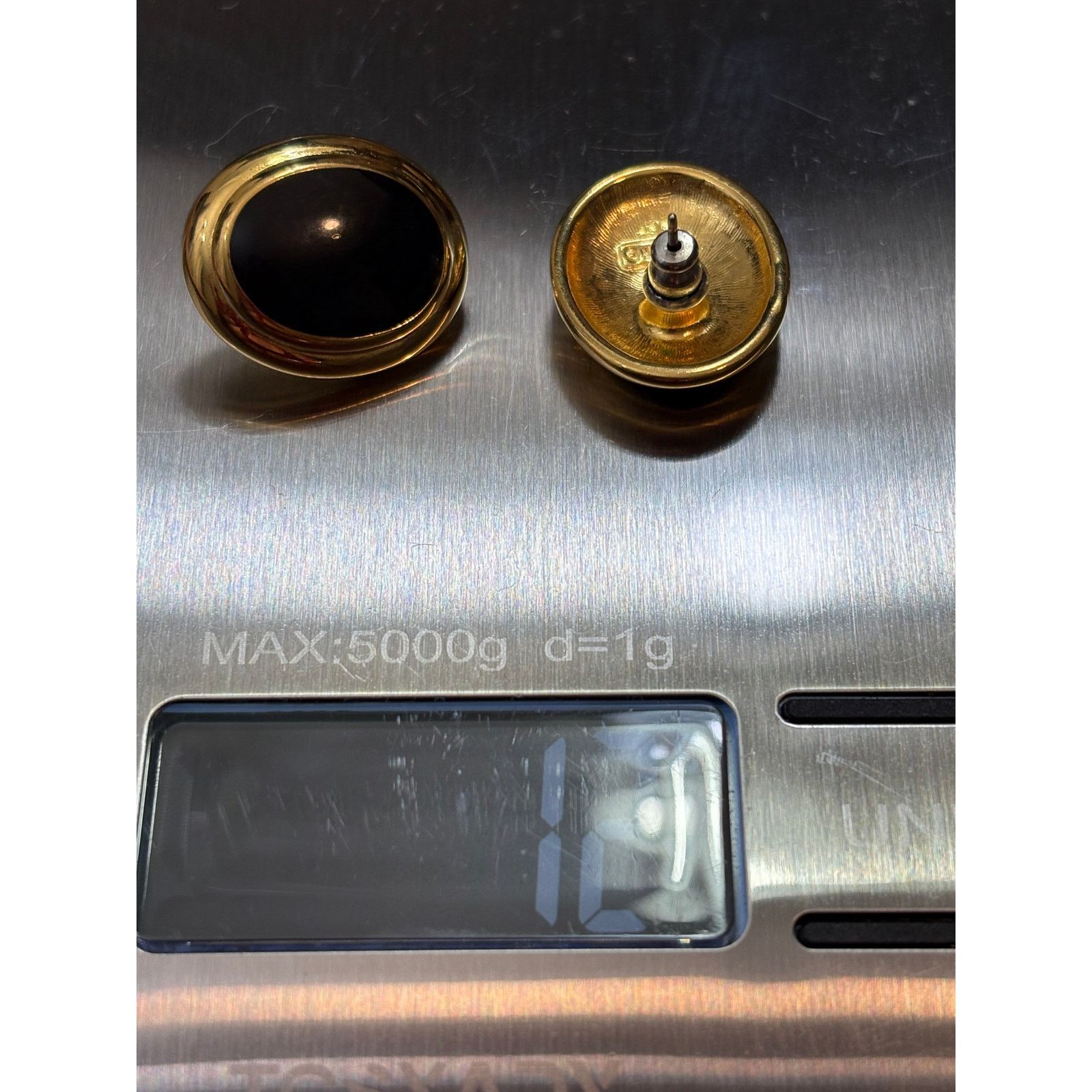 Other Vintage Napier Black Cabochon Stud Earrings Signed 3/4” Size ONE SIZE - 5 Thumbnail