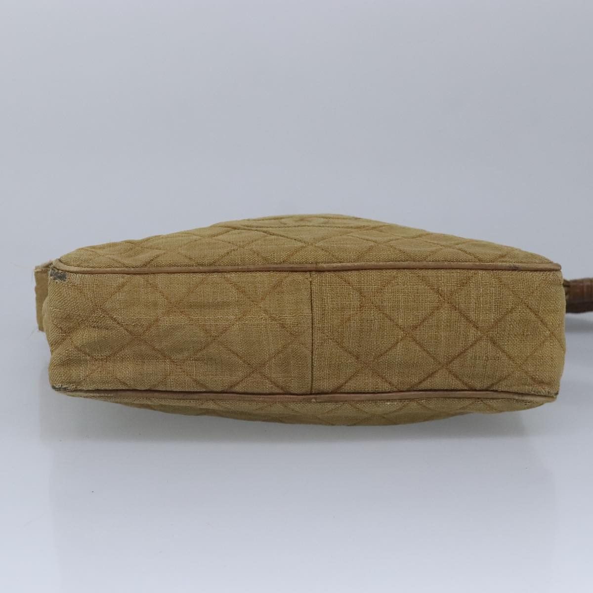 CHANEL Matelasse Shoulder Bag Canvas Beige CC