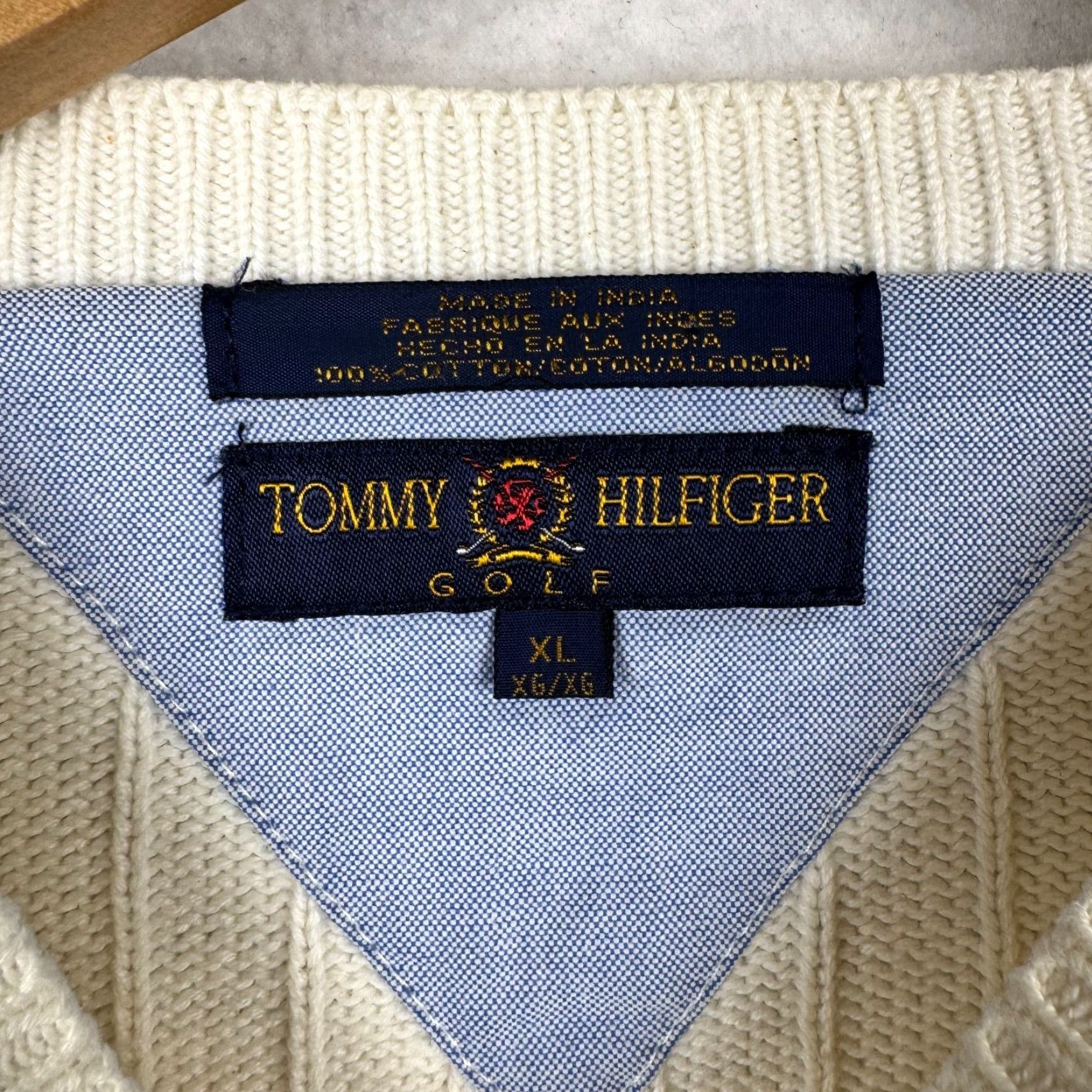 Tommy Hilfiger VINTAGE Tommy Hilfiger Golf Sweater Men's XL Striped Argyle Knit Crew Neck Pullover Size US XL / EU 56 / 4 - 6 Thumbnail