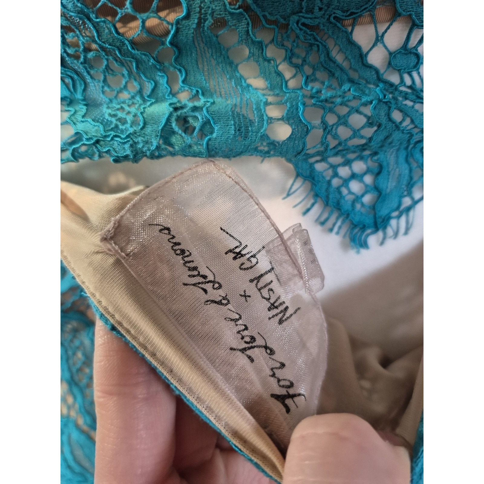 Nasty Gal Nasty Gal For Love and Lemons Teal Lace Top Skirt Set Small Size 28" / US 6 / IT 42 - 5 Thumbnail