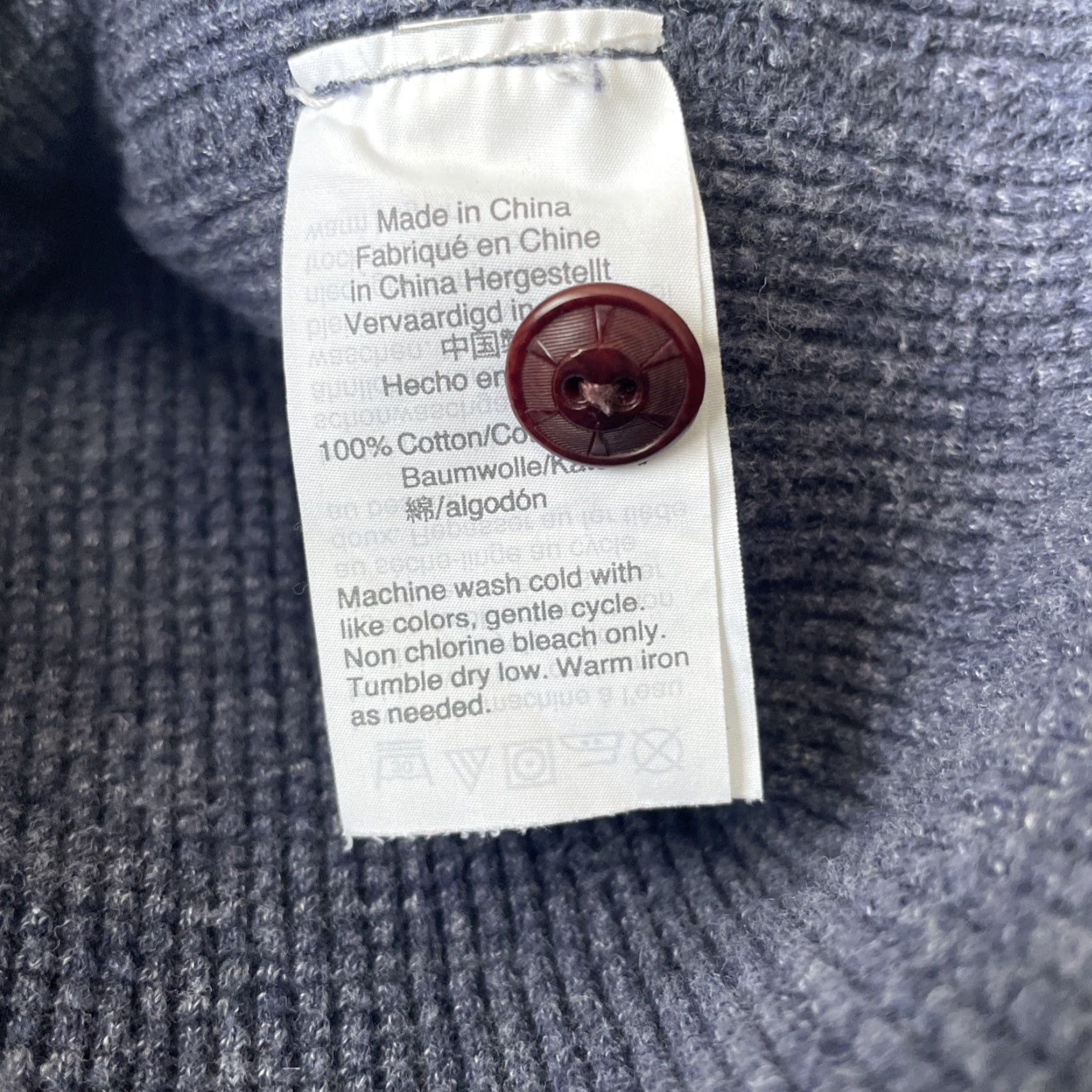 Wallace & Barnes Wallace & Barnes Thermal Henley T-Shirt Long Sleeve Blue, Size L, Men Size US L / EU 52-54 / 3 - 4 Thumbnail