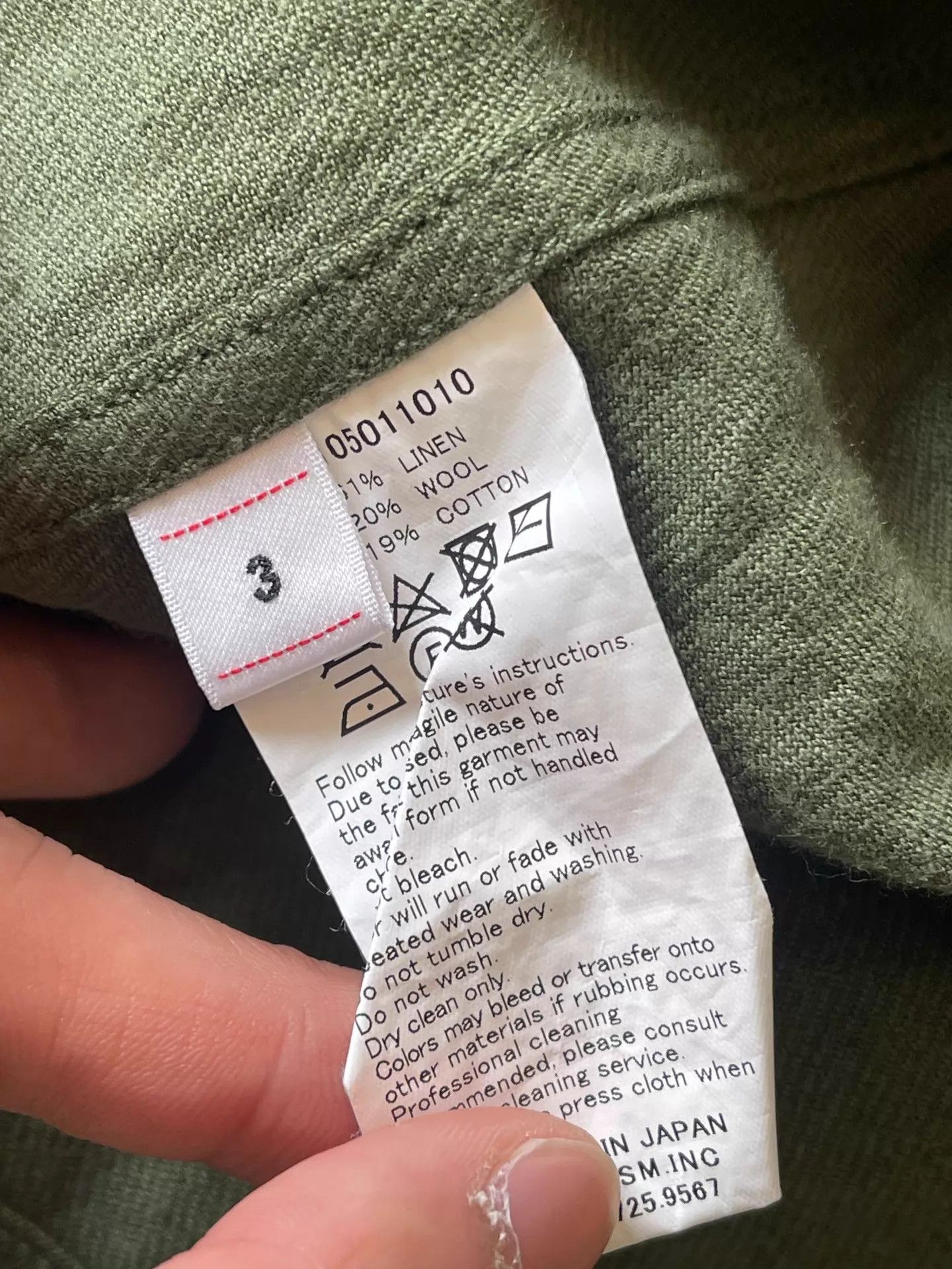 Visvim VISVIM 22SS CARDWELL L/S Olive 3 Wool-Linen Military Work Shirt Size US L / EU 52-54 / 3 - 9 Thumbnail