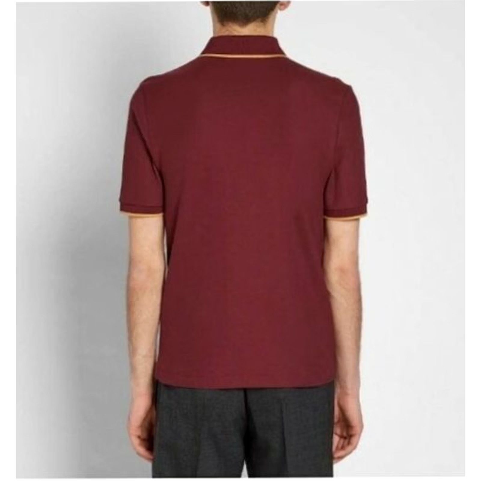 Fred Perry VINTAGE Fred Perry x Miles Kane Polo Tipped Pique Red Polo Shirt Men S Aubergine Size US S / EU 44-46 / 1 - 5 Thumbnail