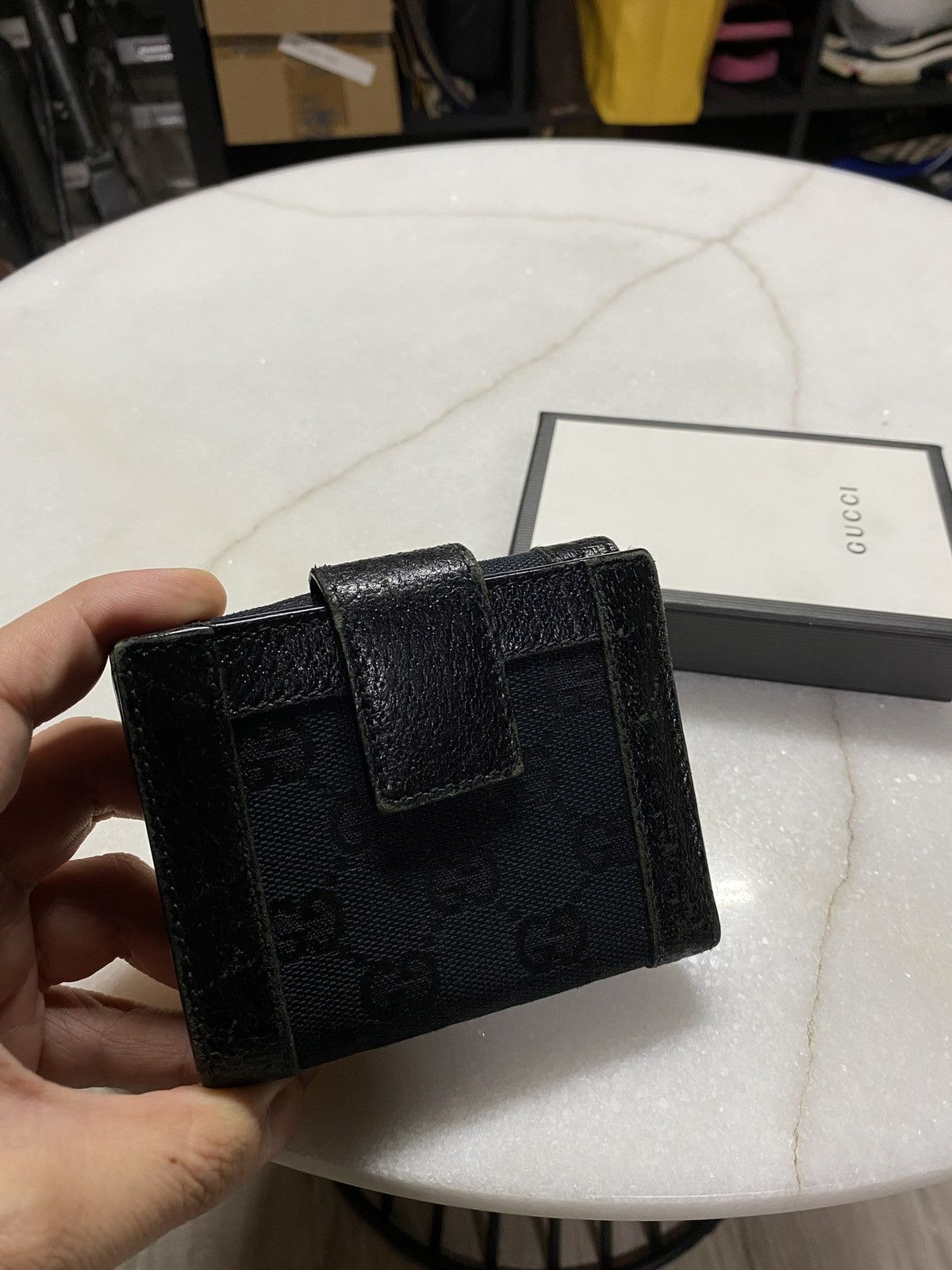 Gucci Gucci GG Monogram Black Wallet Leather Canvas Cardholder Size ONE SIZE - 2 Thumbnail