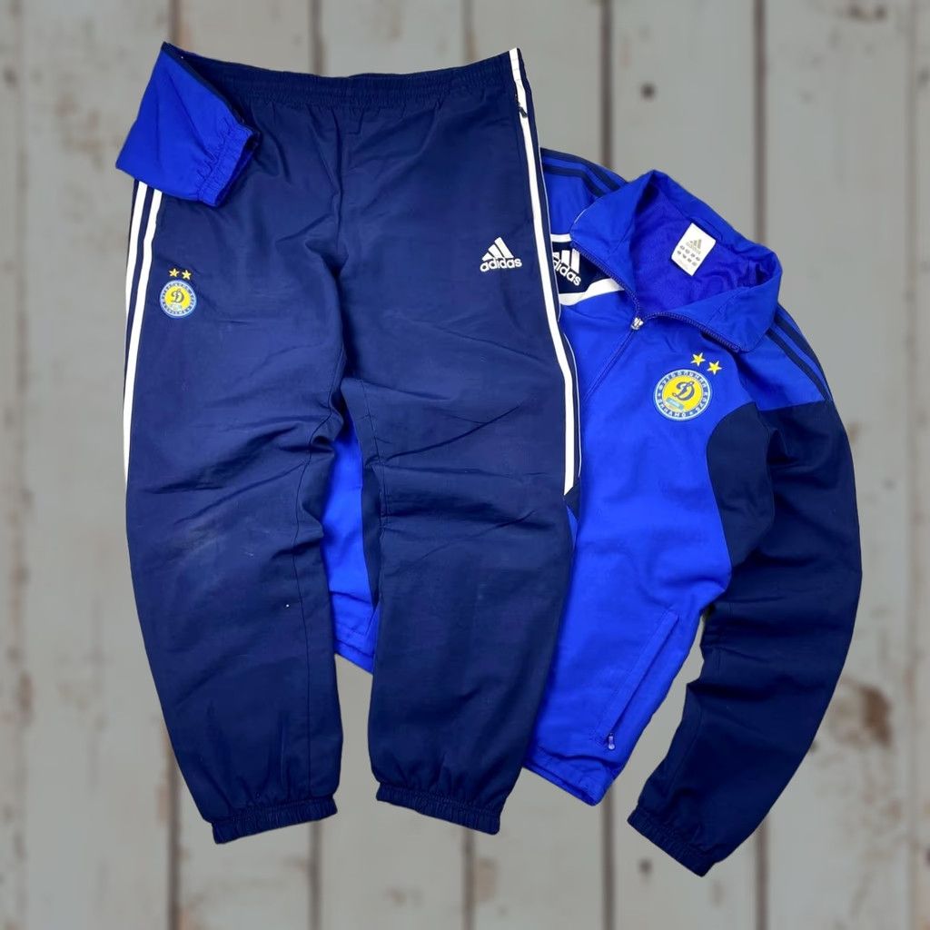 Adidas VINTAGE adidas Dynamo Kyiv Tracksuit Jacket And Pants Men Size M Blue Size 40R - 1 Thumbnail