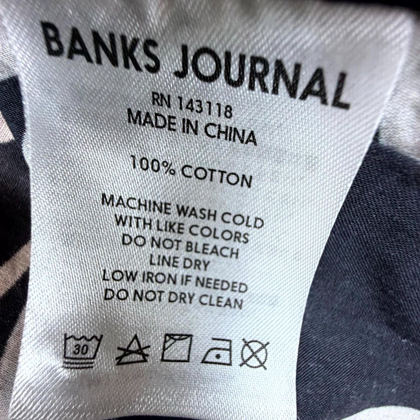 Banks Journal Banks Journal Grove Shirt Dirty Black White Tropical Palms Size US S / EU 44-46 / 1 - 6 Thumbnail