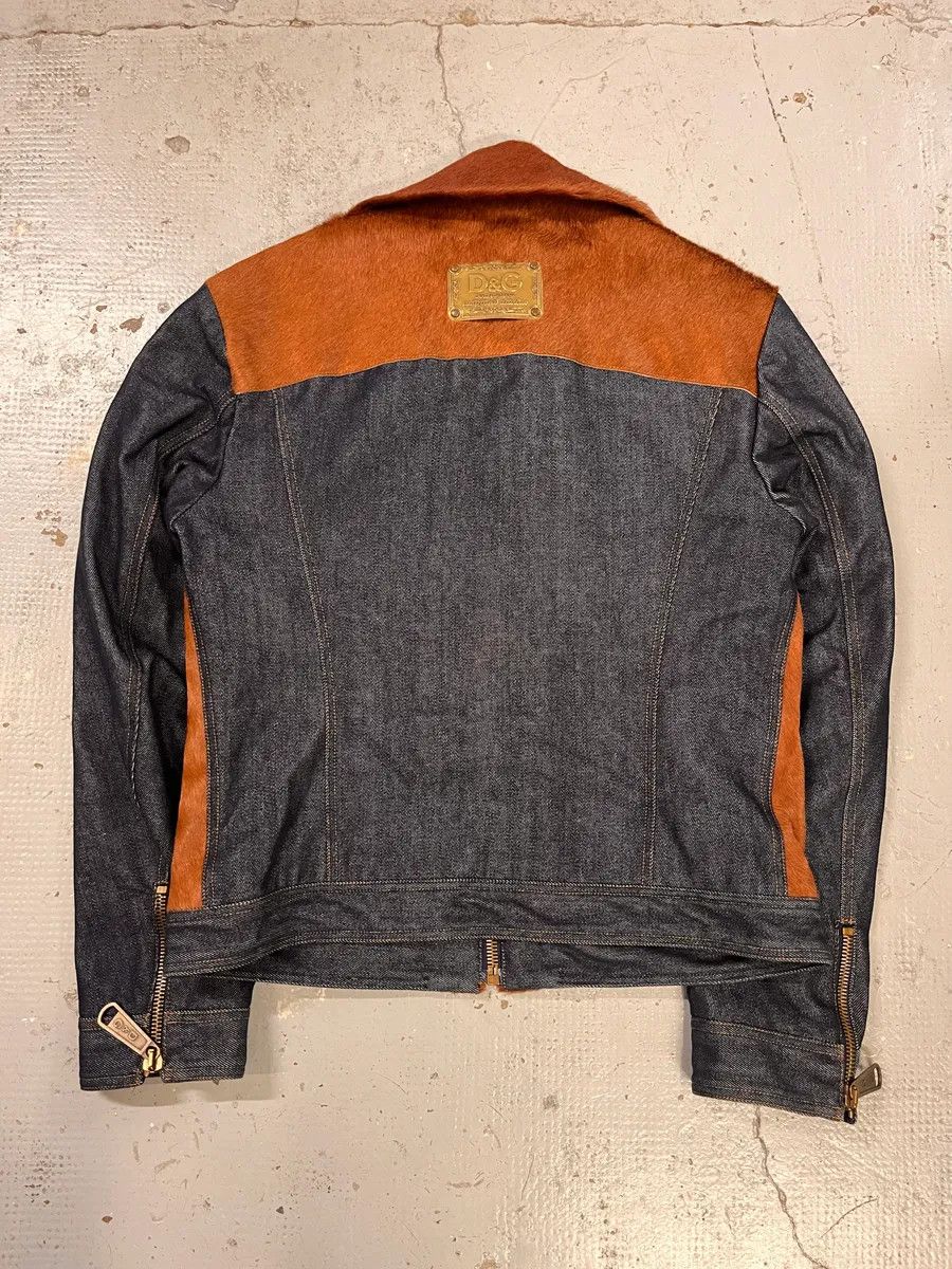 Dolce & Gabbana FW2005 Dolce & Gabbana Brown Pony Hair & Blue Denim Jacket Size US L / EU 52-54 / 3 - 7 Thumbnail