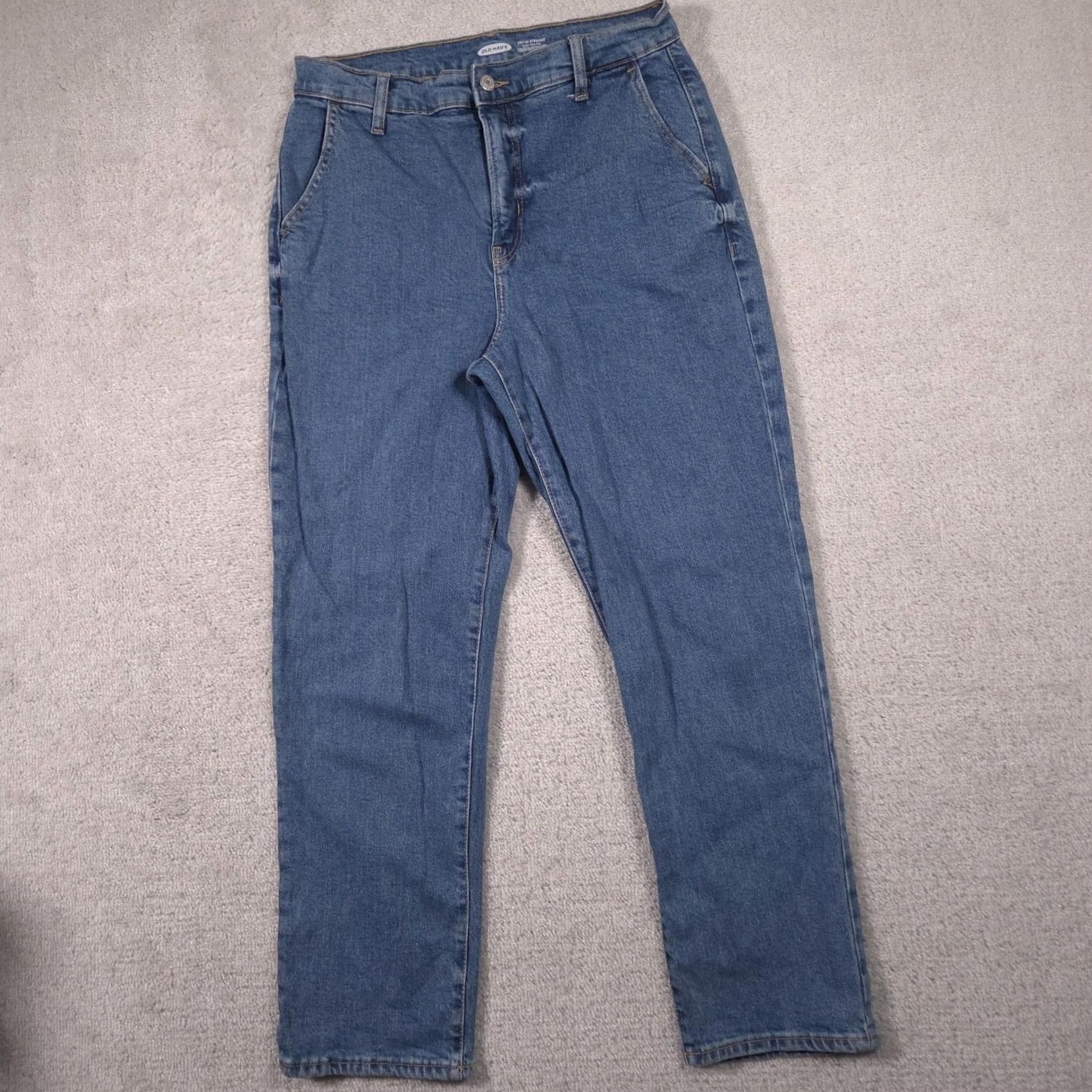 Old Navy Old Navy Jeans Womens 10 Blue Wash Straight Extra High Rise Stretch Size 32" / US 10 / IT 46 - 3 Thumbnail