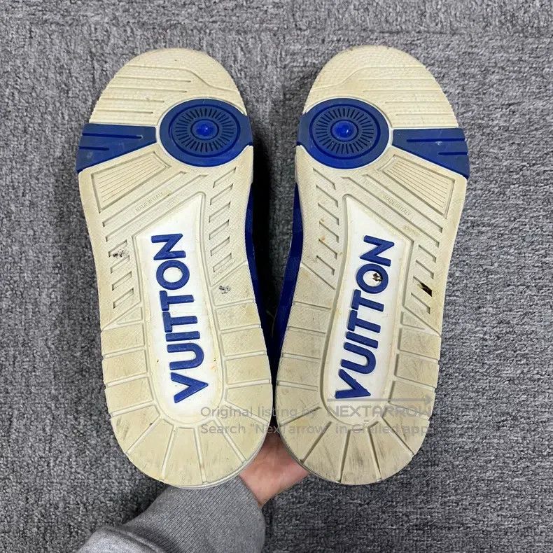 Louis Vuitton Louis Vuitton Blue rice round toe lace-up low-cut board sh Size US 8 / EU 41 - 5 Thumbnail