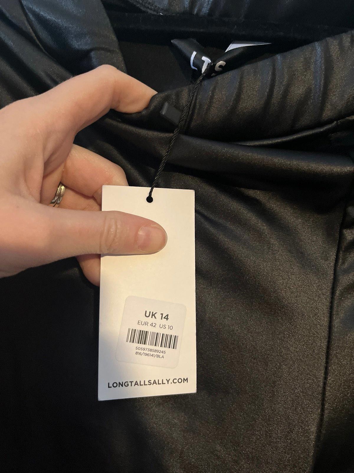 Designer Long Tall Sally Black Faux Leather Leggings - UK 14 Size 36" / US 14 / IT 50 - 2 Thumbnail