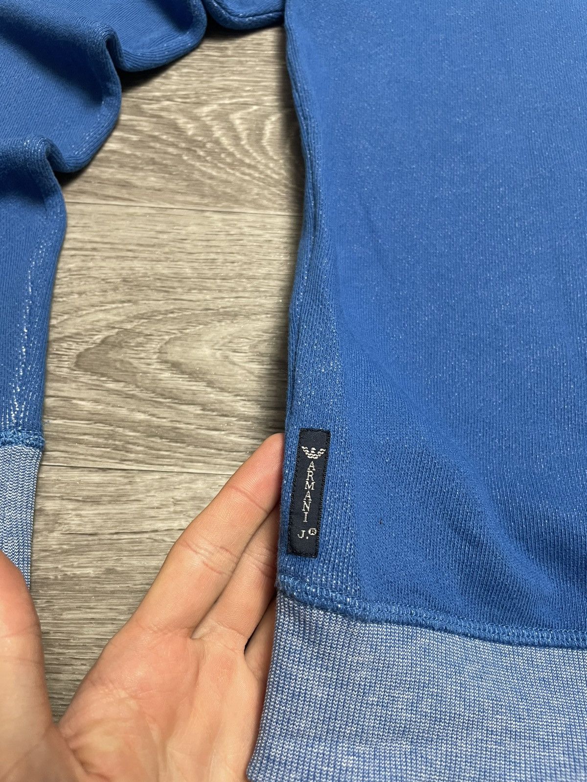 Armani Vintage Armani Jeans Blue Logo Zip-Up Hoodie Size US M / EU 48-50 / 2 - 18 Thumbnail