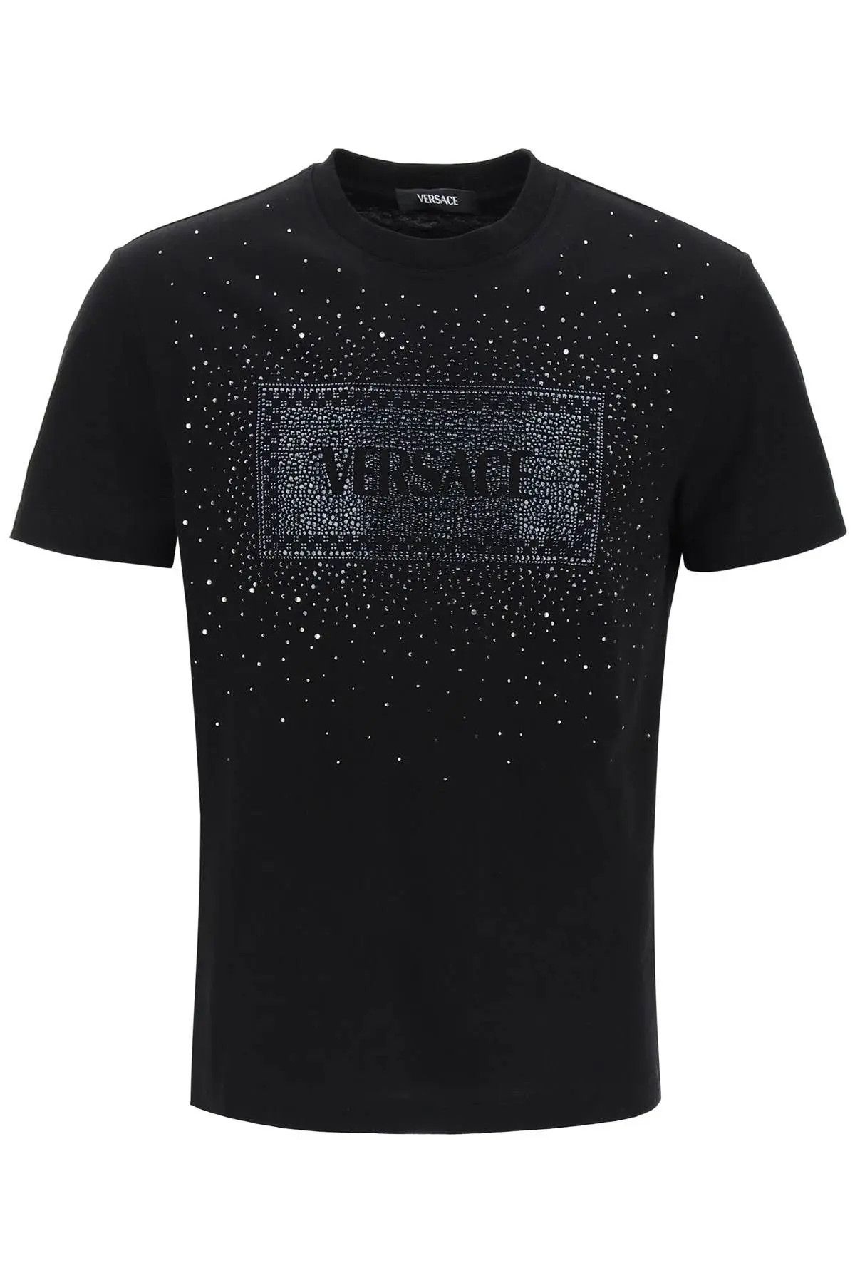 image of Versace O1S22I1N0124 Rhinestone 90's Vintage Logo T-Shirt In Black, Men's (Size XL)