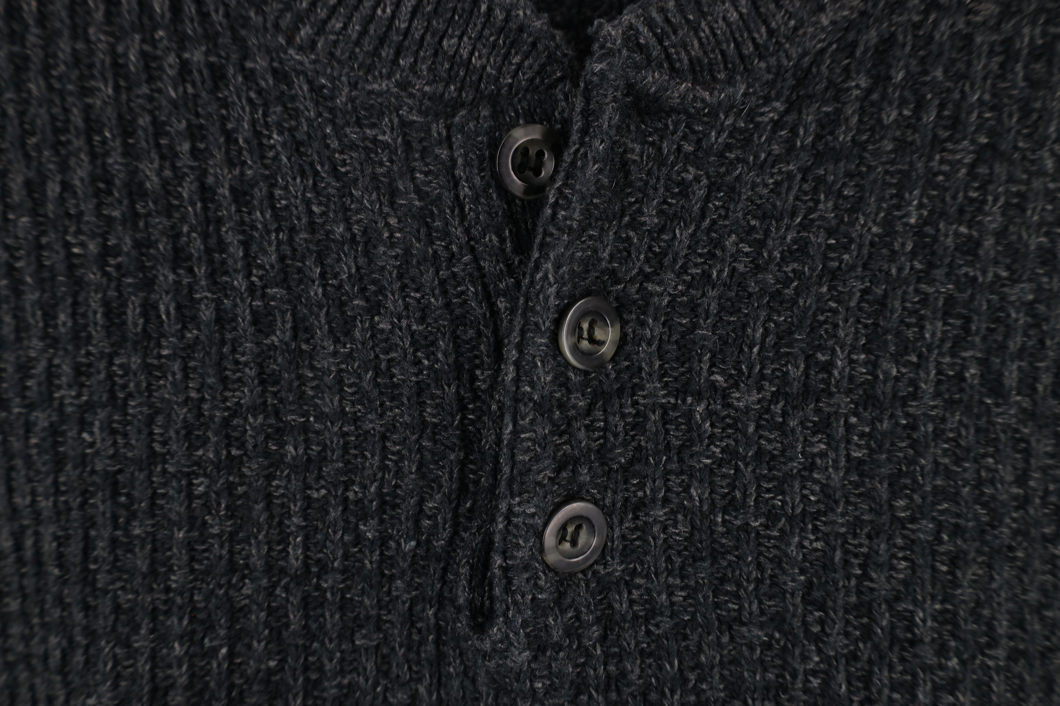 Vintage Vintage 90s Streetwear Cotton Ribbed Knit Henley Sweater Size US M / EU 48-50 / 2 - 5 Thumbnail