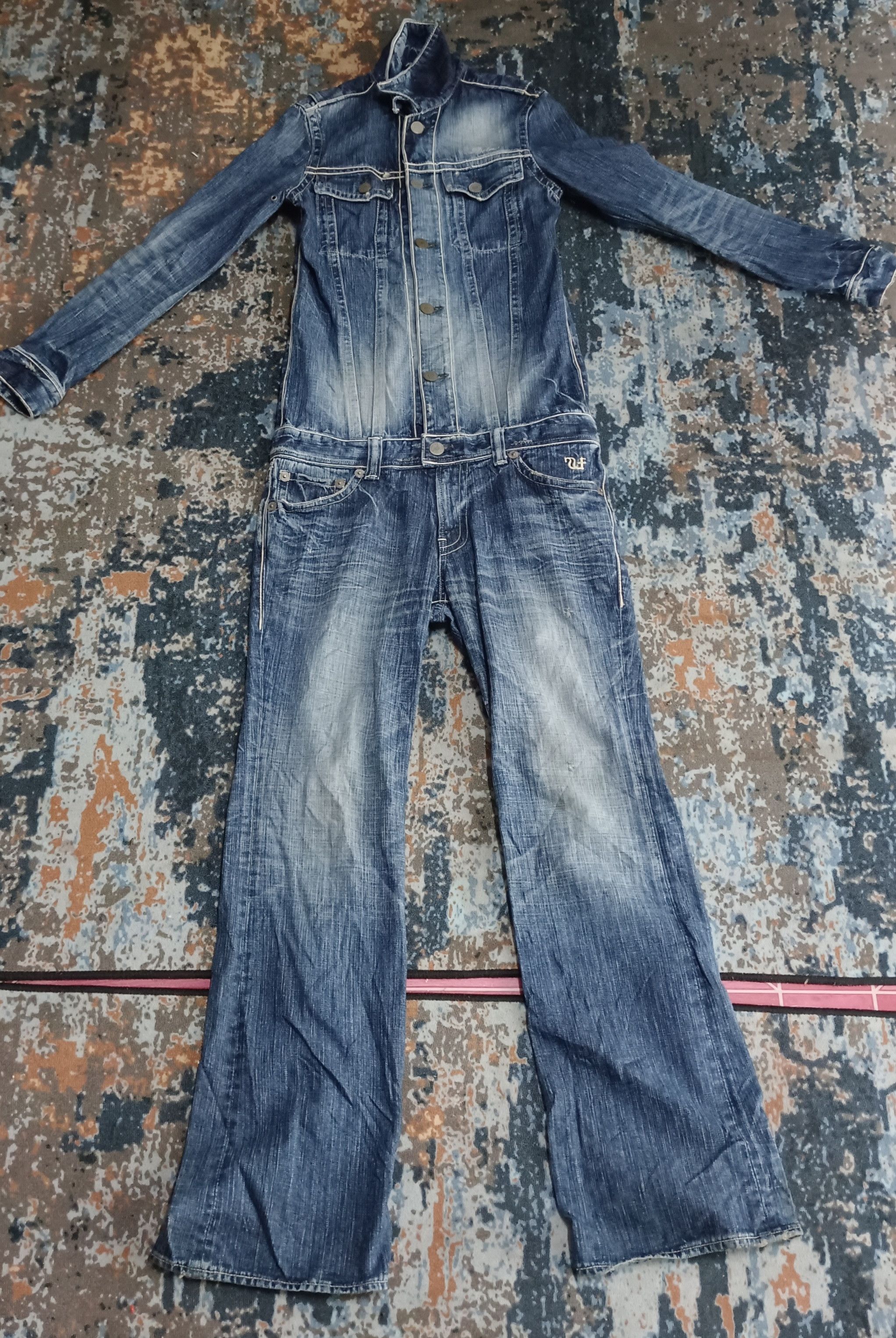 Japanese Brand Delay by Ufin & Sons Denim Jumpsuit Size 31" - 1 Thumbnail