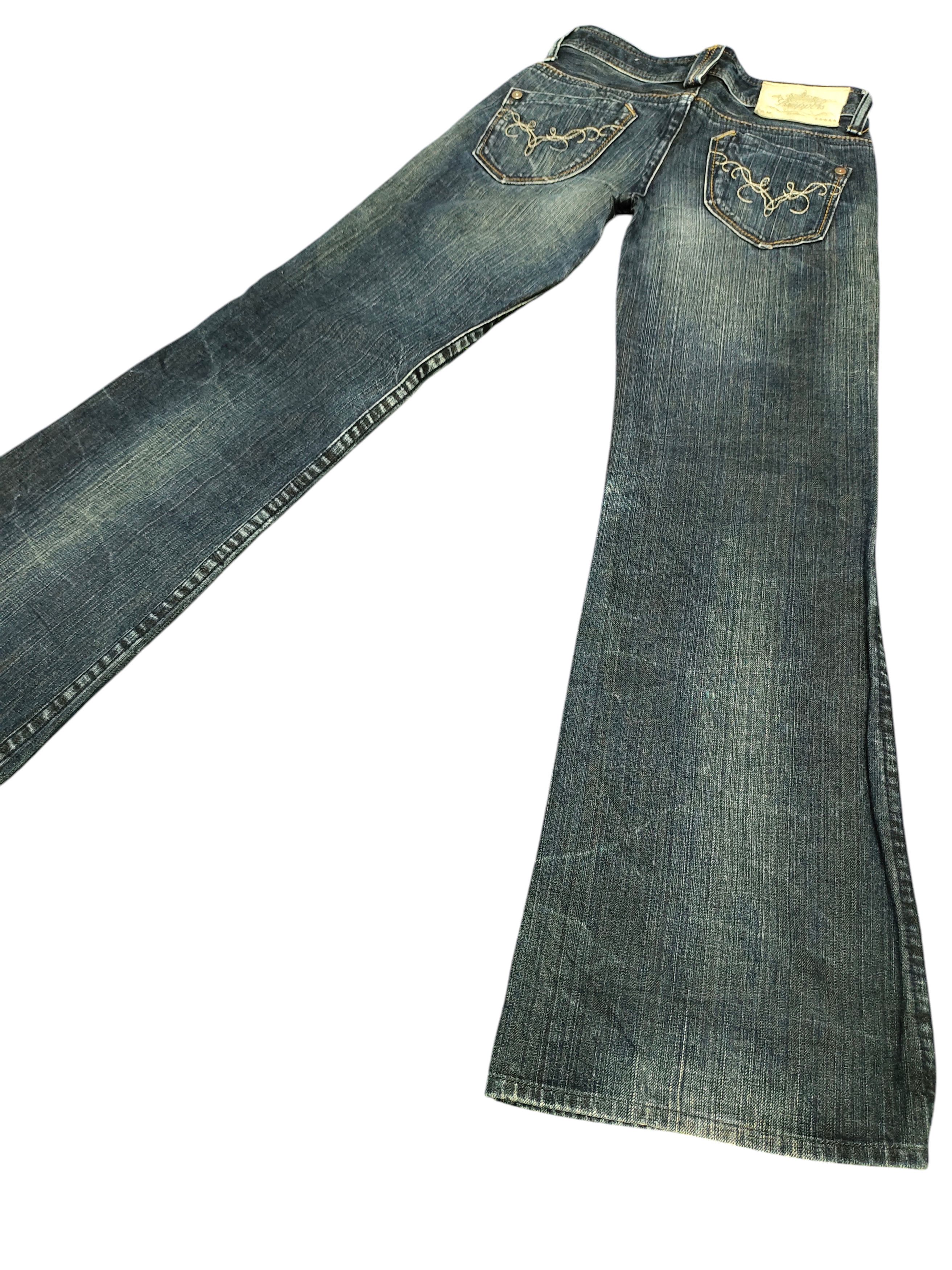 Le Grande Bleu (L.G.B.) Flare Jeans Brappers Embroidered Denim Bootcut Low Rise Size US 27 - 1 Thumbnail