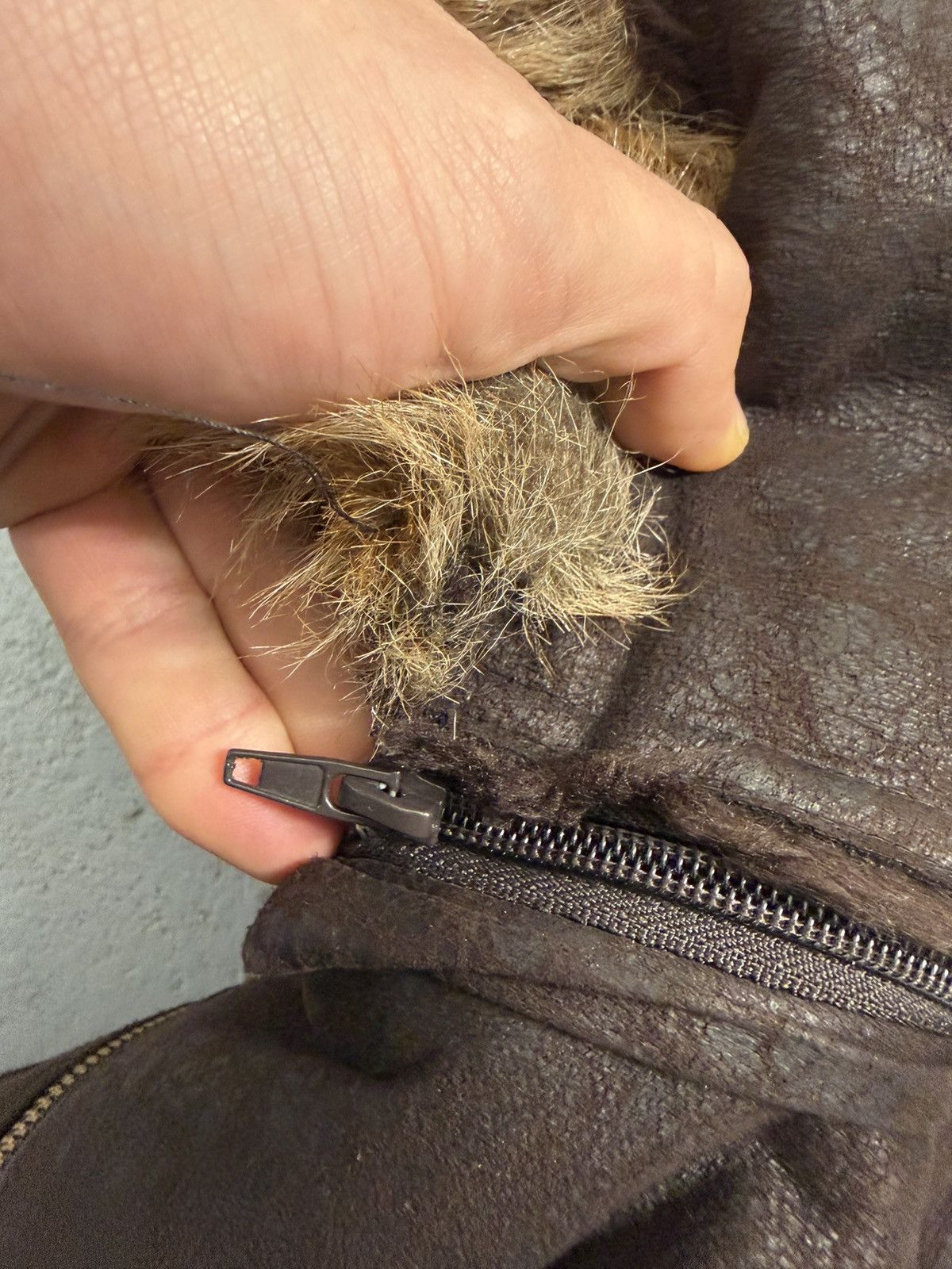 Other Suede Leather Multi-zip Narrow Waist Fur Bomber Jacket Size L / US 10 / IT 46 - 14 Thumbnail