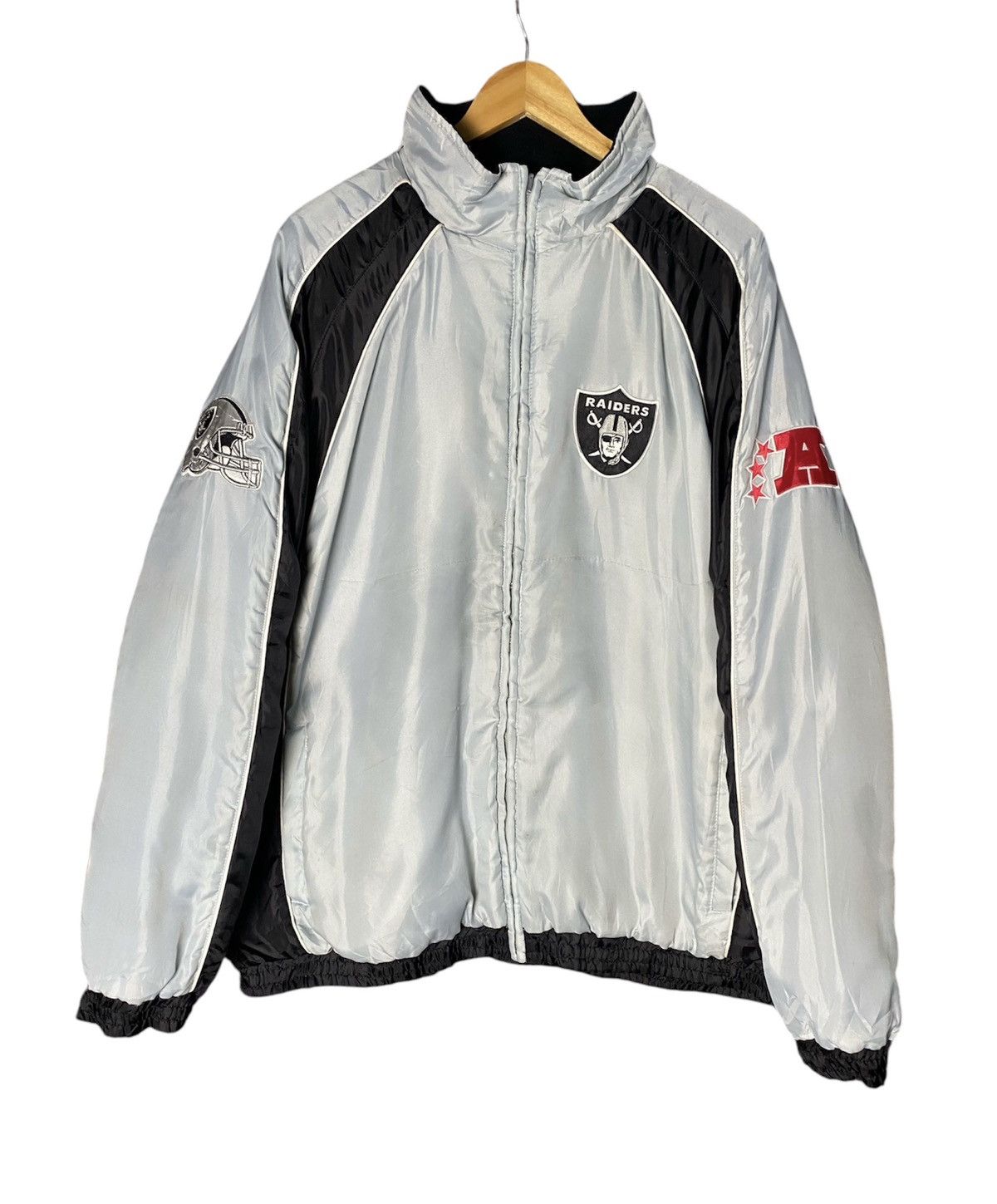 NFL Vintage 90s NFL Oakland Raiders Reversible Jacket Size US XXL / EU 58 / 5 - 2 Thumbnail