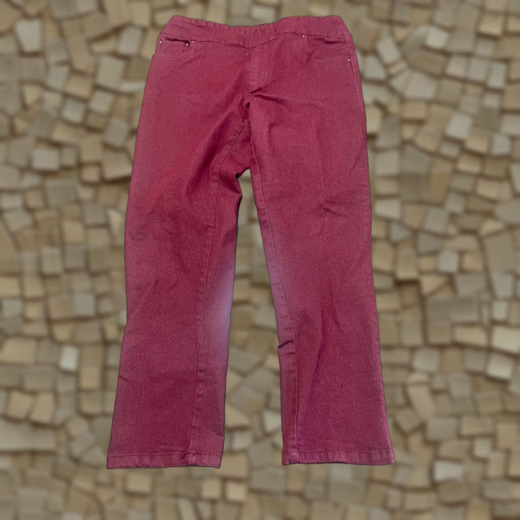 Blair Blair Jeans, Women's 16, Red, Pull On, Straight, 5-Pocket Design, Denim, Regular, Inseam 27 in, Zip, Machine Washable, Pockets, Vintage No Size 38" / US 16 / IT 52 - 1 Thumbnail