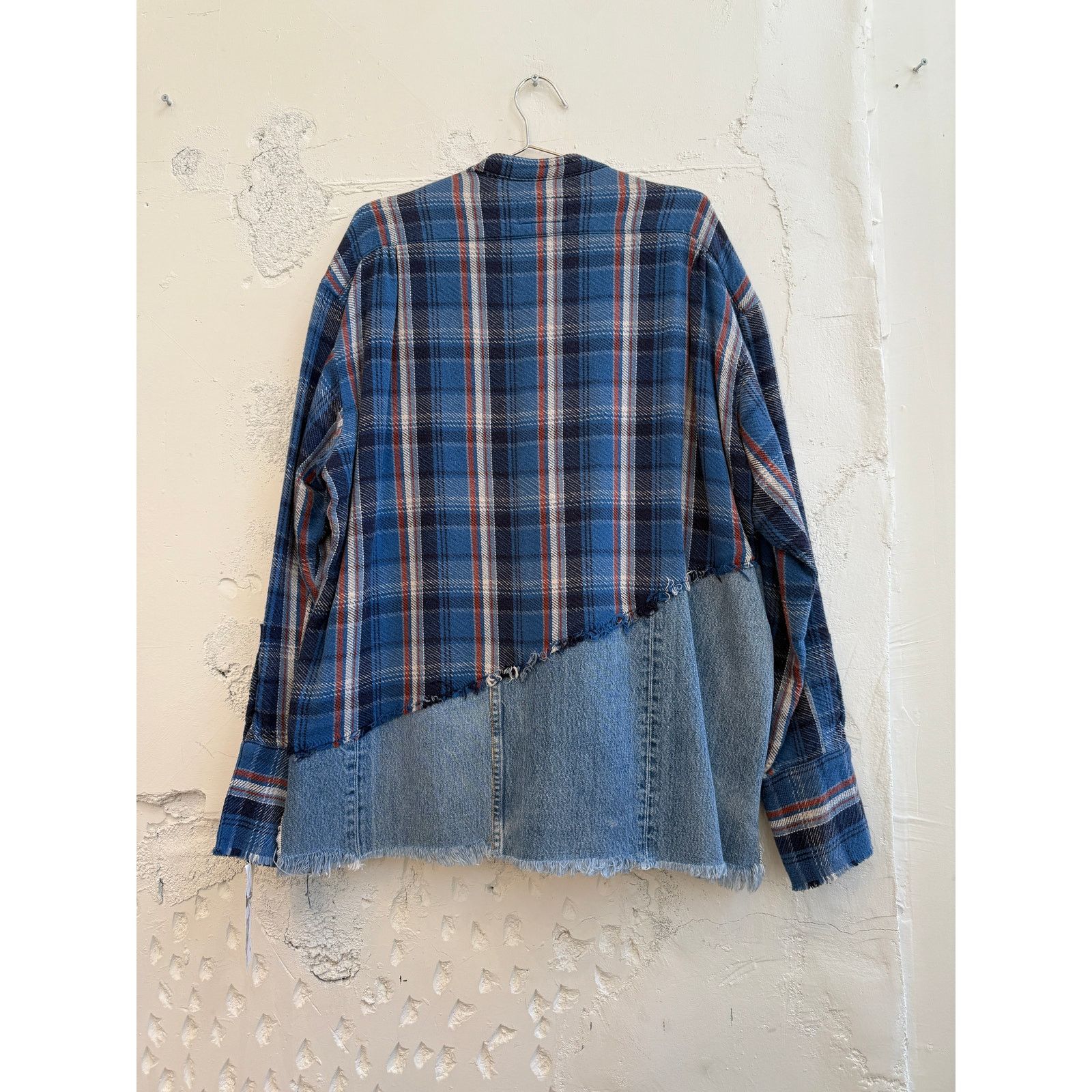 Greg Lauren Greg Lauren SAMPLE Denim Plaid Split Studio Shirt Size US L / EU 52-54 / 3 - 2 Thumbnail