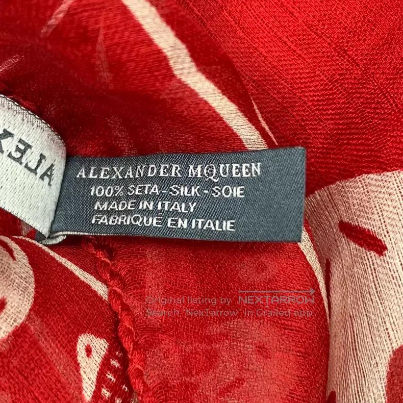 Alexander McQueen Alexander Mcqueen Red skull full of mulberry silk scarf Size ONE SIZE - 9 Thumbnail