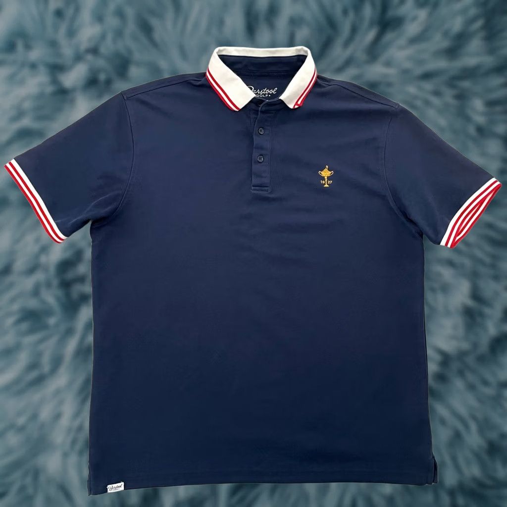 Vintage Barstool Golf Shirt Adult XL Blue Polo Ryder Cup Logo Mens XL Polo Shirt Barstool Golf Blue Polo Shirt Mens XL Size US XL / EU 56 / 4 - 1 Thumbnail