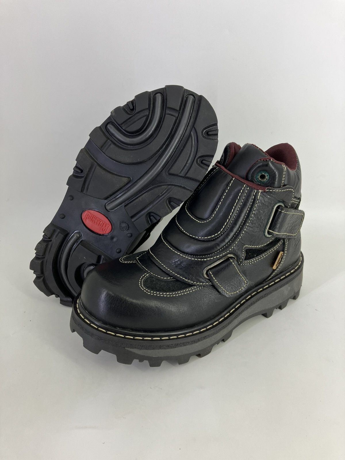 Vintage Genuine black leather chunky platform men boots FAT 90s00s Size US 7 / EU 40 - 3 Thumbnail