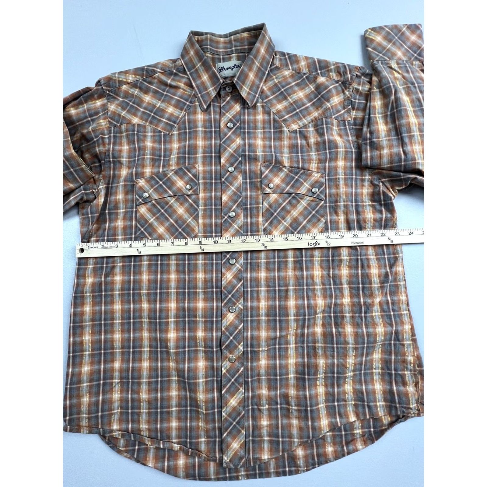 Wrangler VINTAGE Wrangler Shirt Mens Plaid Western Pearl Snap Long Sleeve Casual Read Size US XL / EU 56 / 4 - 6 Thumbnail