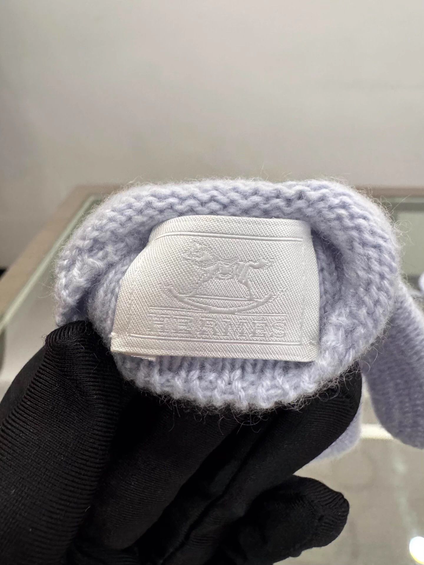 Hermes Hermes Kids Light Blue Embroidered Horse Logo Gloves Size ONE SIZE - 4 Thumbnail