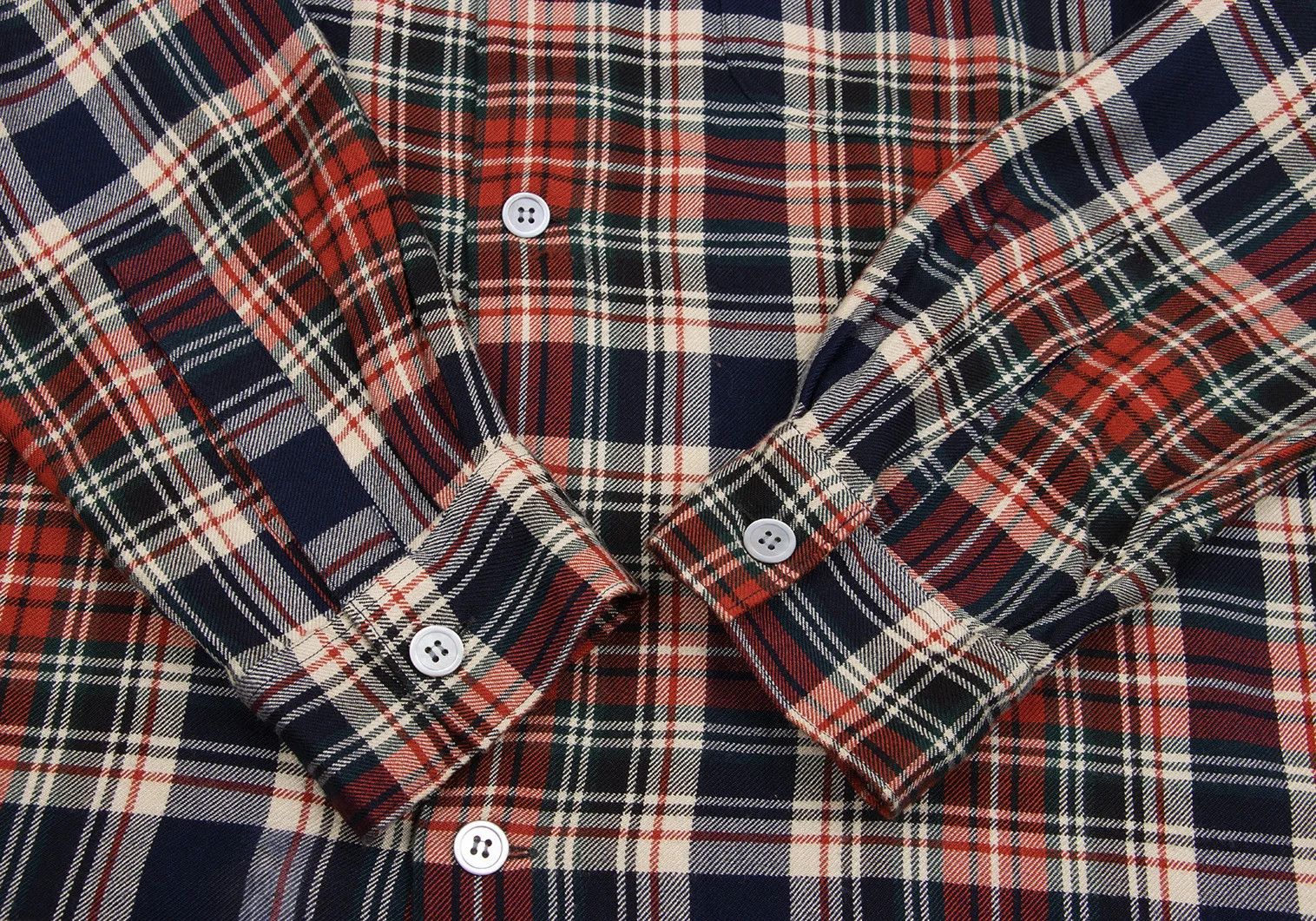 Yohji Yamamoto Yohji Yamamoto Rayon Wool Check Shirt Red Navy M Size US M / EU 48-50 / 2 - 9 Thumbnail