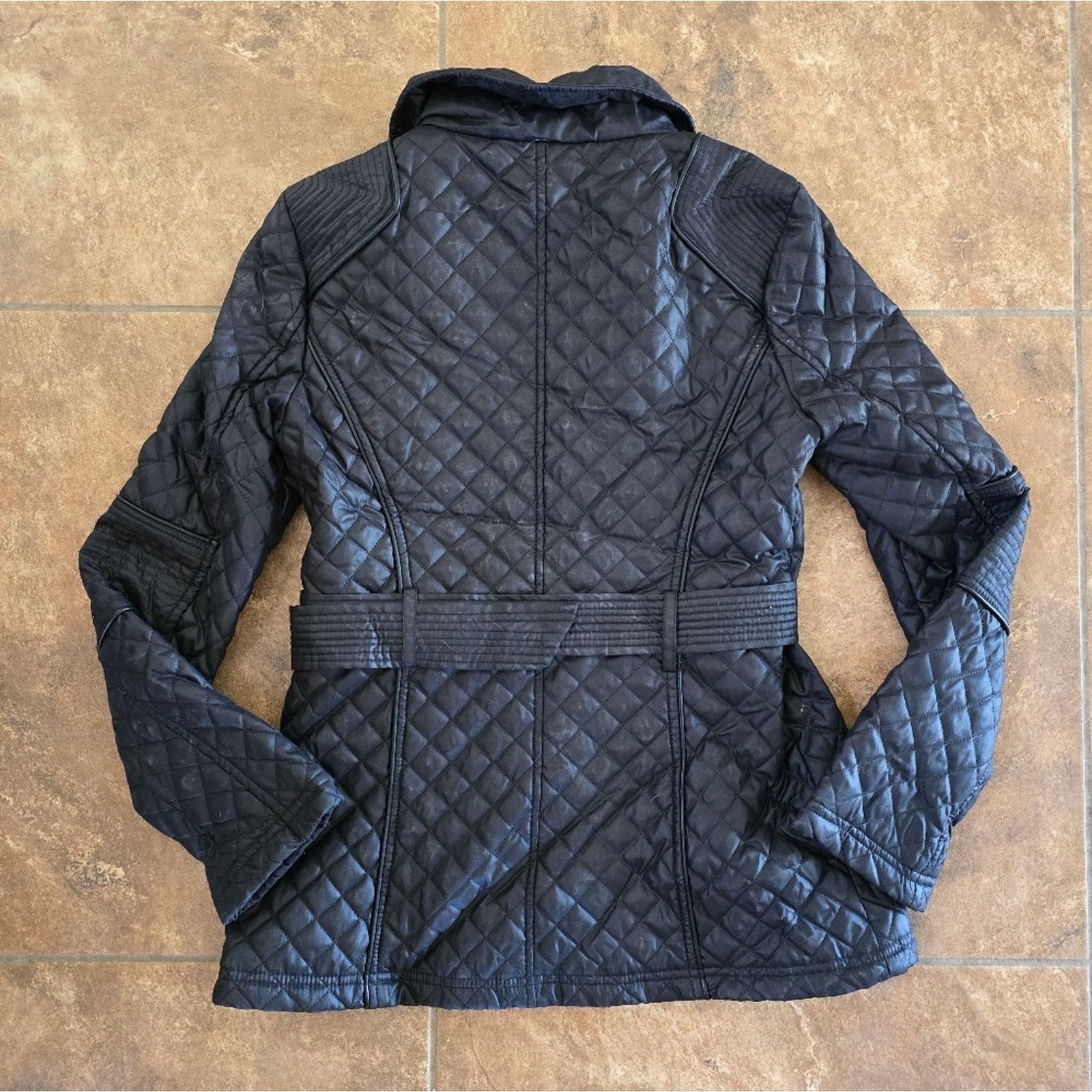 Guess Black Detailed | GUESS | Puffer Zip Up w/Belt Size S / US 4 / IT 40 - 4 Thumbnail