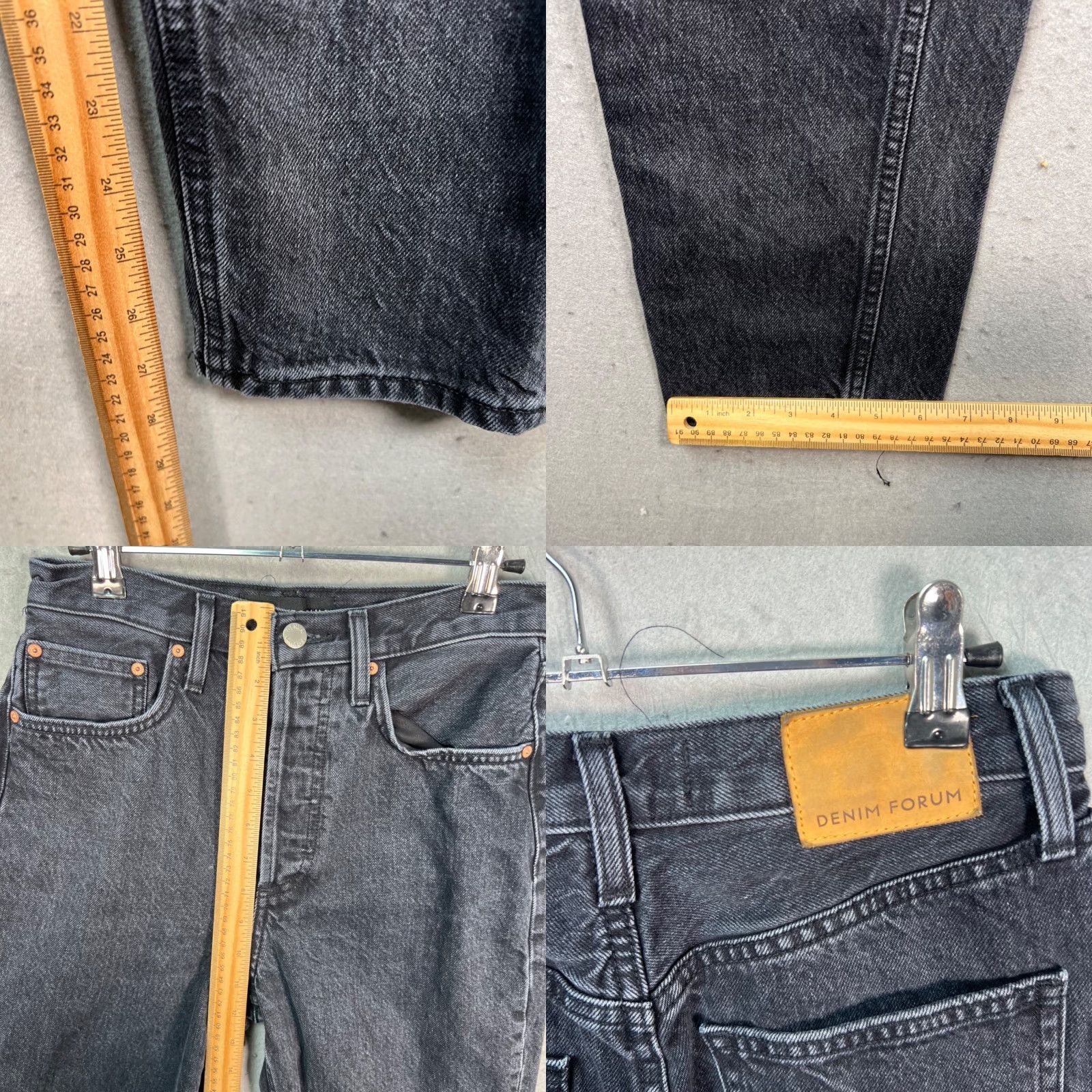 Vintage Denim Forum Jeans Womens Size 25 Inseam 28 High Rise Black Organic Cotton 5-Pocket Tapered Vintage No Size 42" / US 20 - 8 Thumbnail