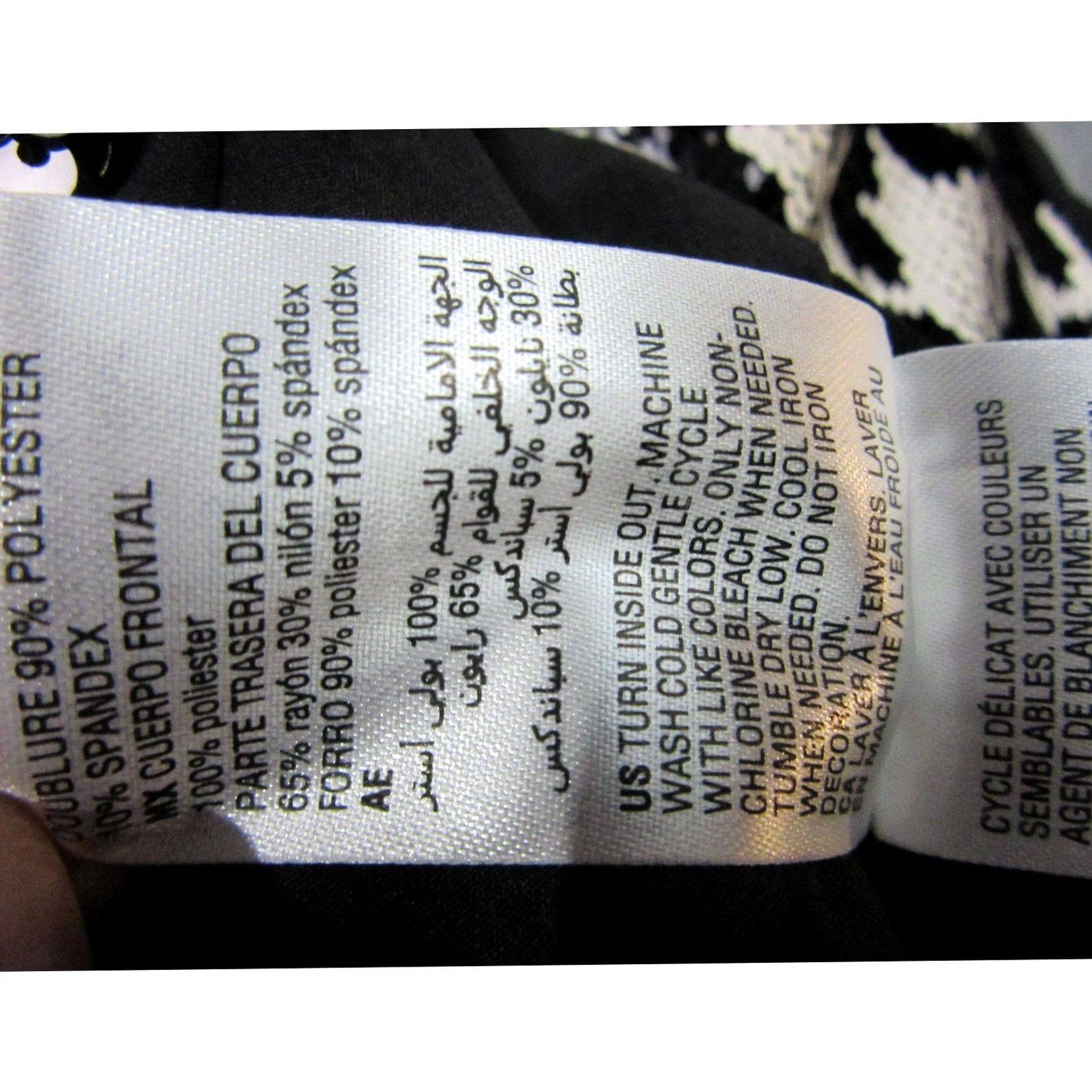Vintage INC Sequin Halter Top Women S Black White Houndstooth Party Cocktail Sleeveless Zipper Runway Glitz Modern Holiday Vintage No Size S / US 4 / IT 40 - 7 Thumbnail